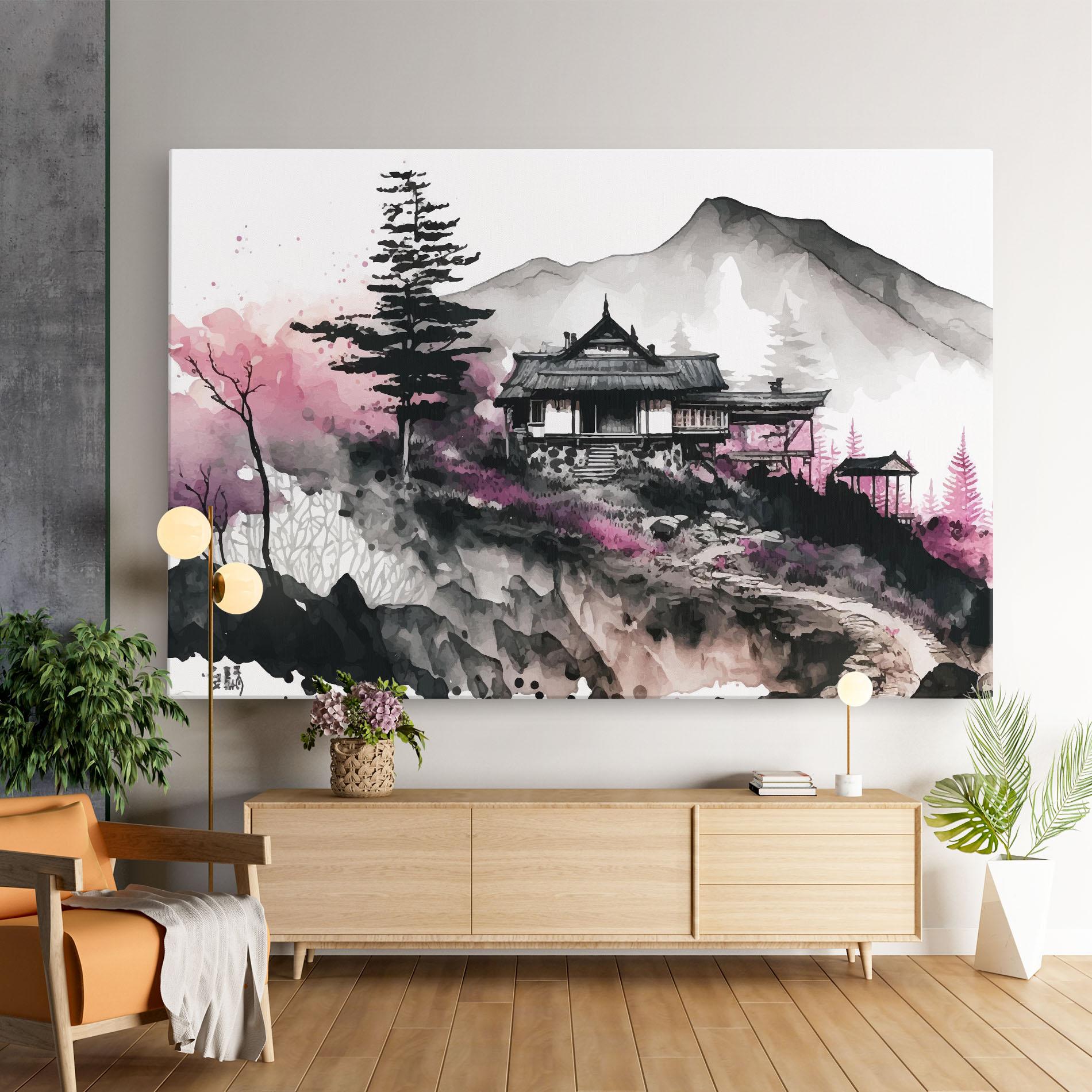 Vászonkép Japanese Temple Art mockup 9