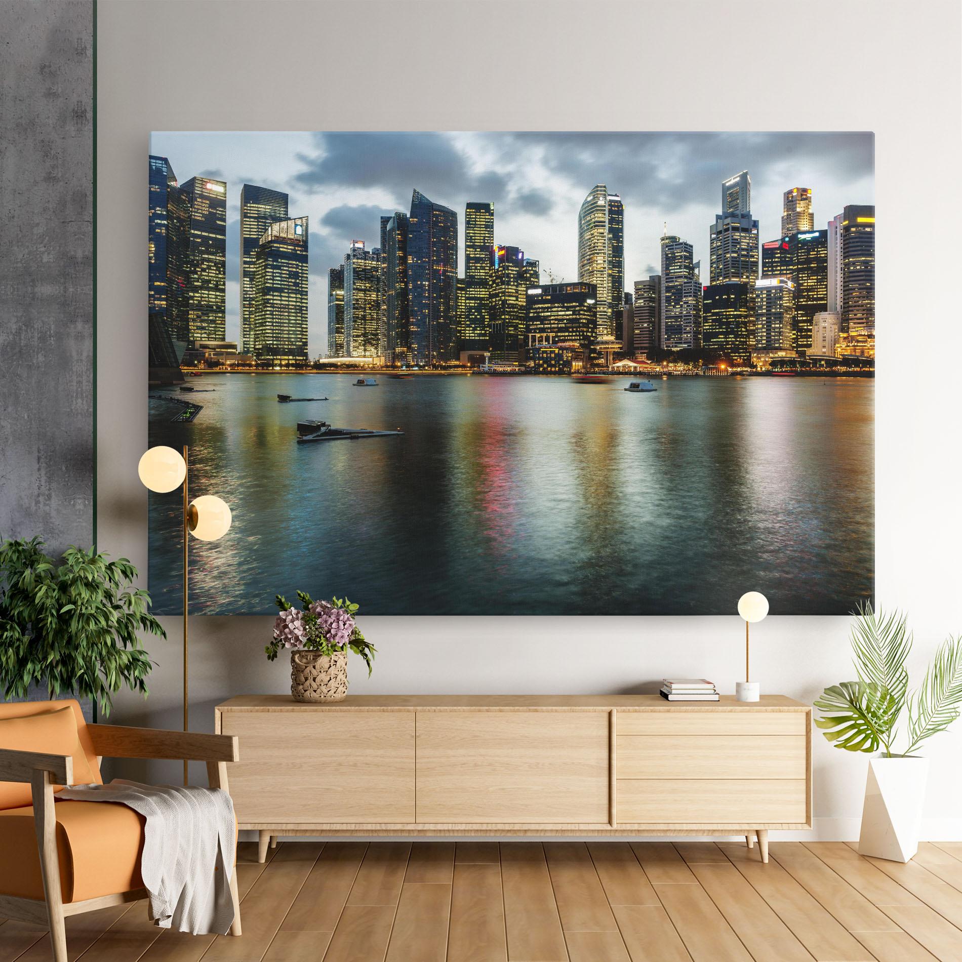 Vászonkép Singapore Skyline mockup 9