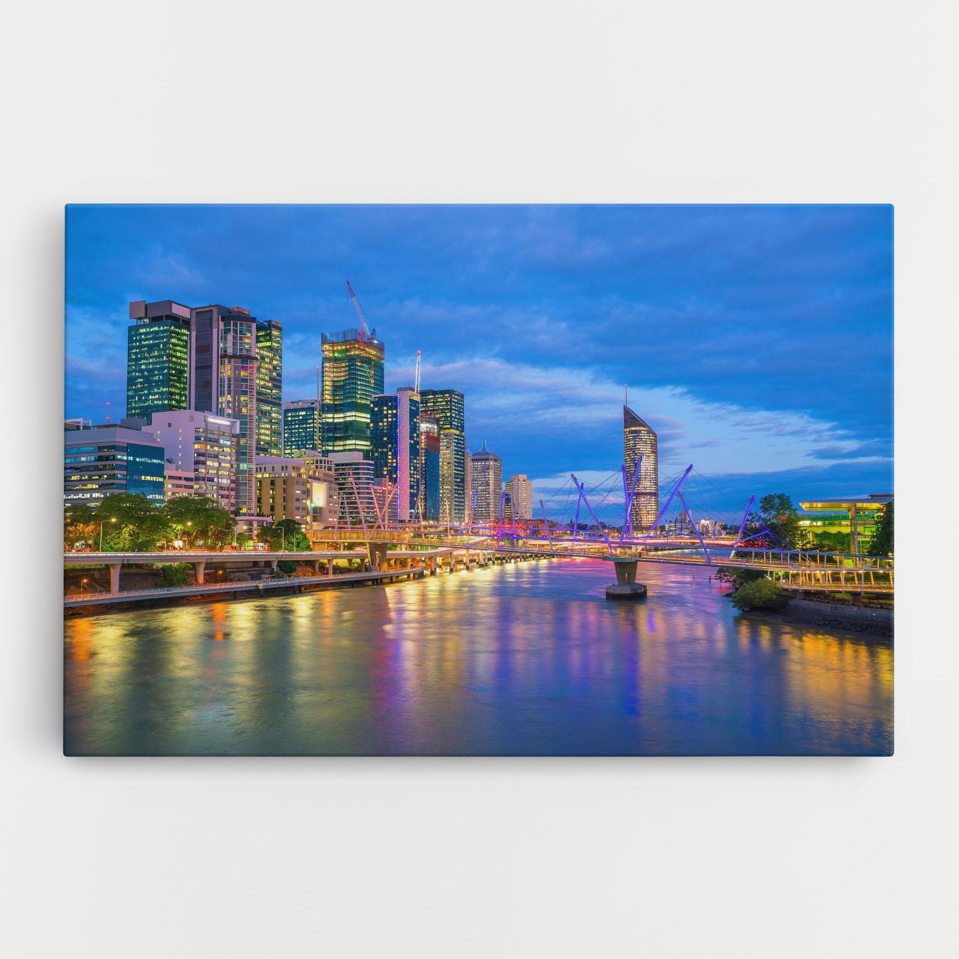 Vászonkép Brisbane Skyline View mockup 0