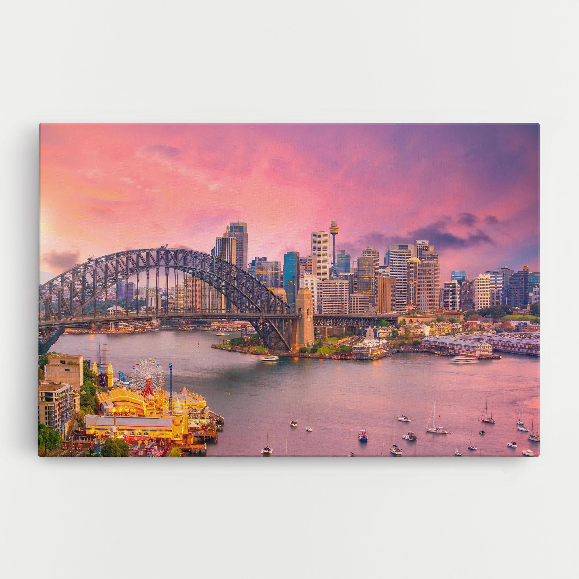 Vászonkép Pink Sydney Skyline mockup 0
