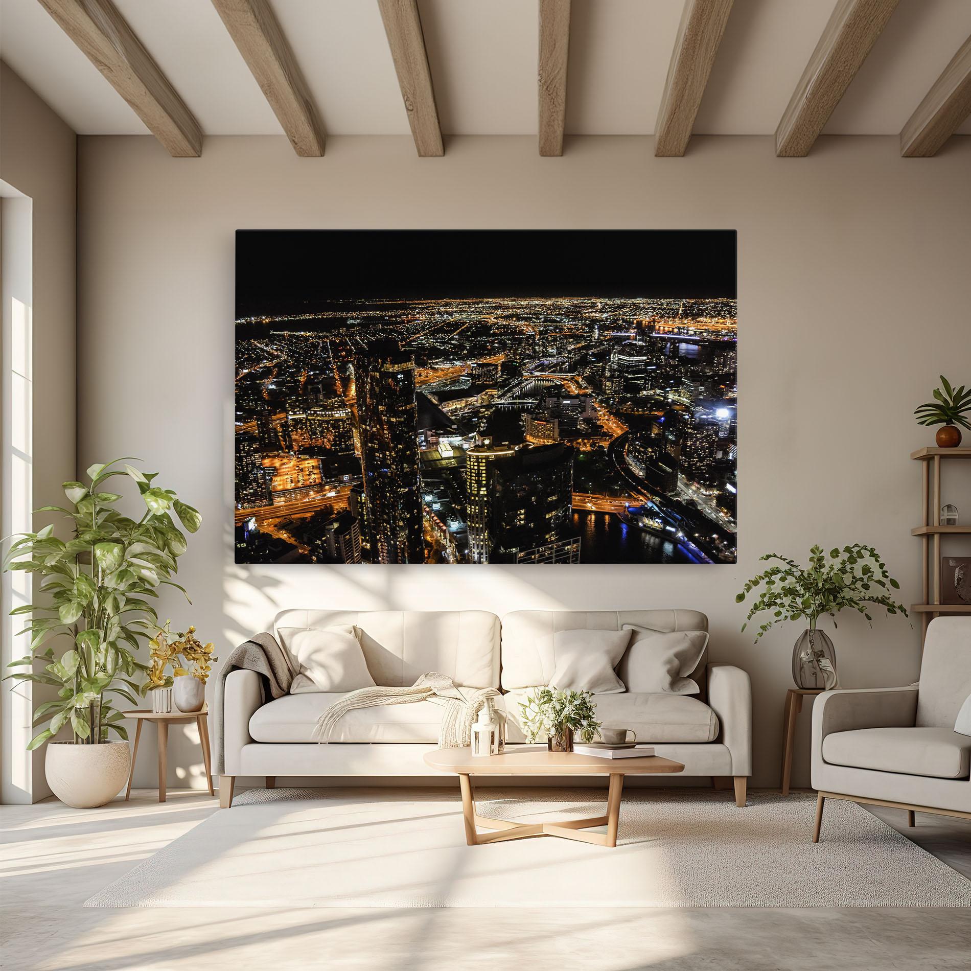 Vászonkép Black City Light mockup 6