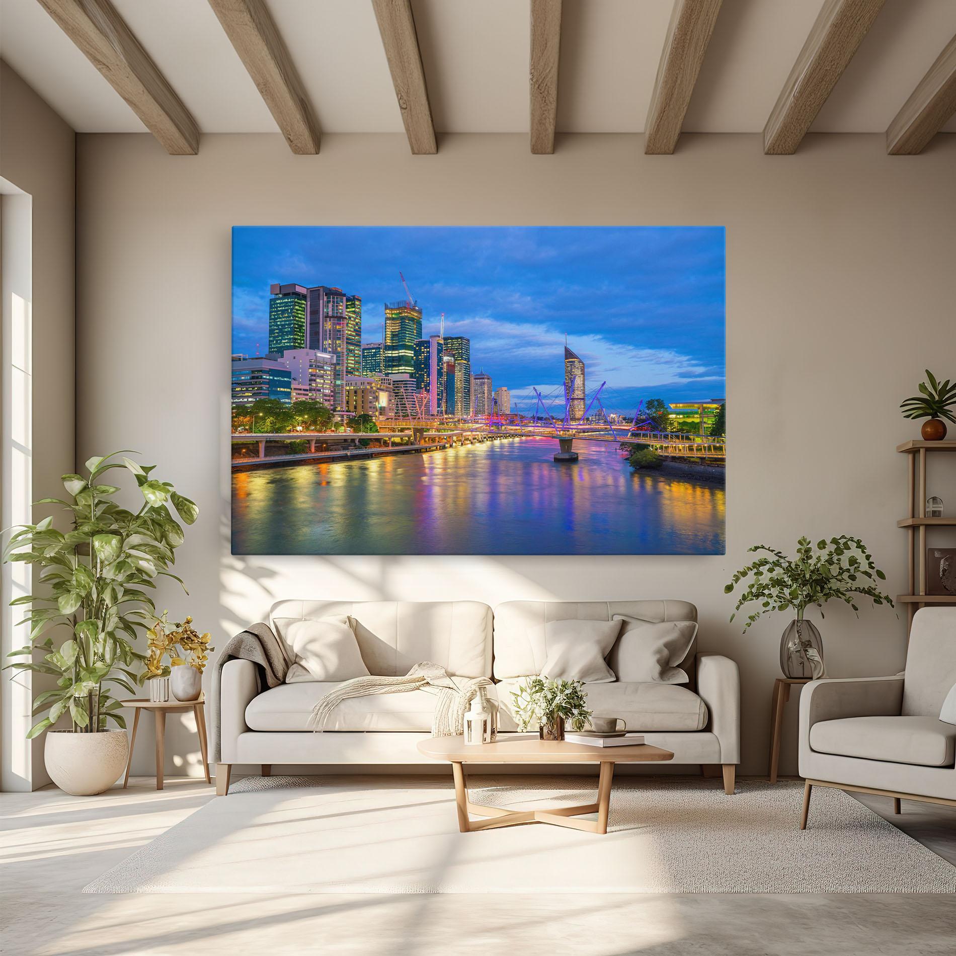 Vászonkép Brisbane Skyline View mockup 6
