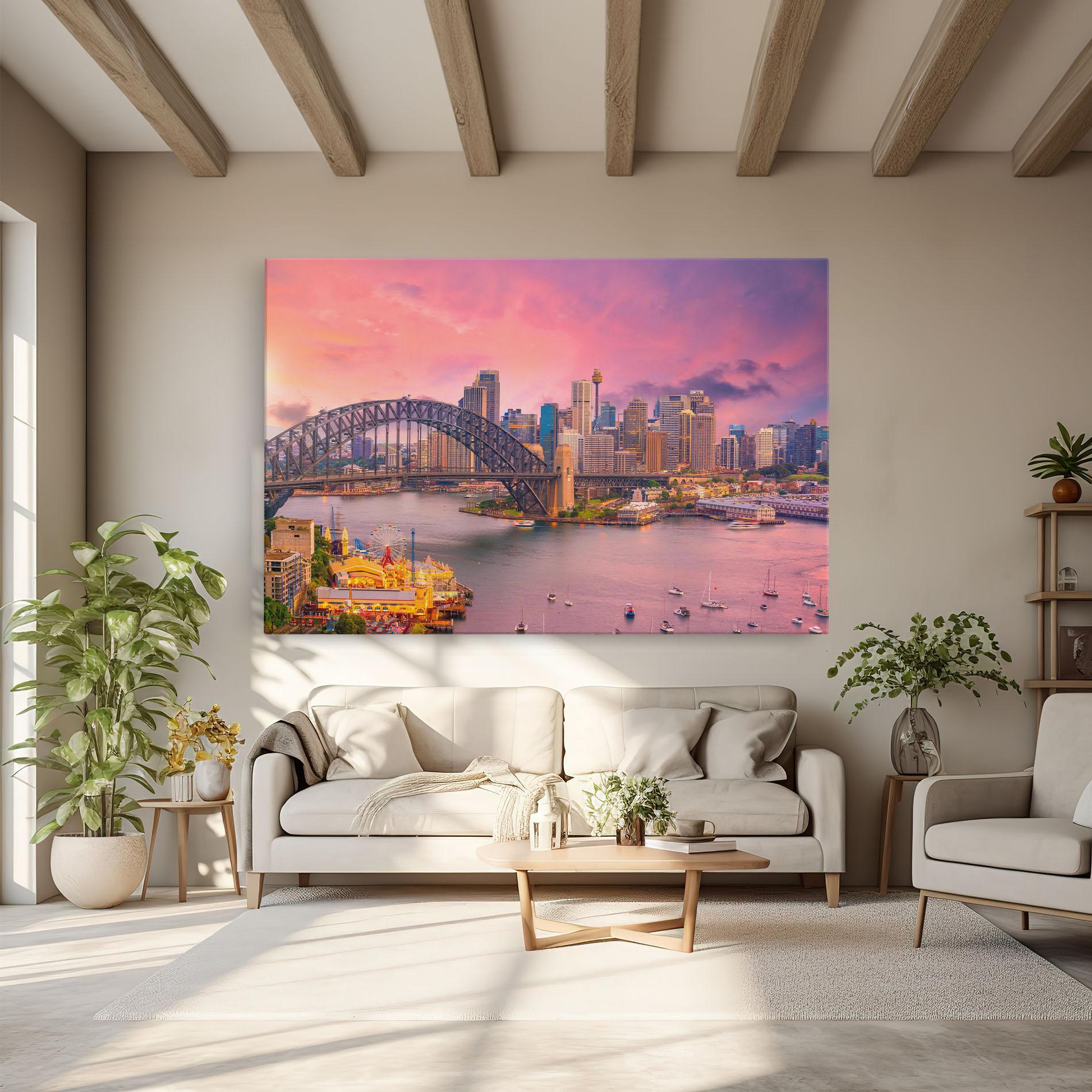 Vászonkép Pink Sydney Skyline mockup 6