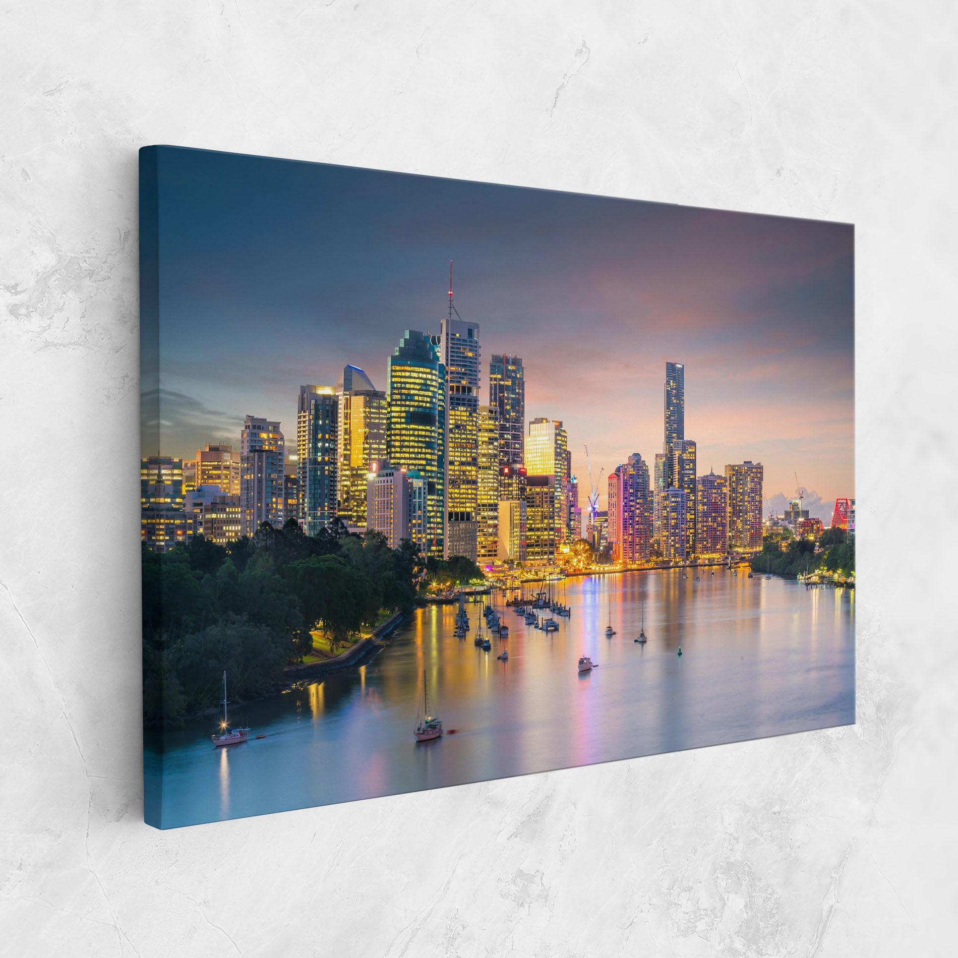 Vászonkép Brisbane City Skyline mockup 1