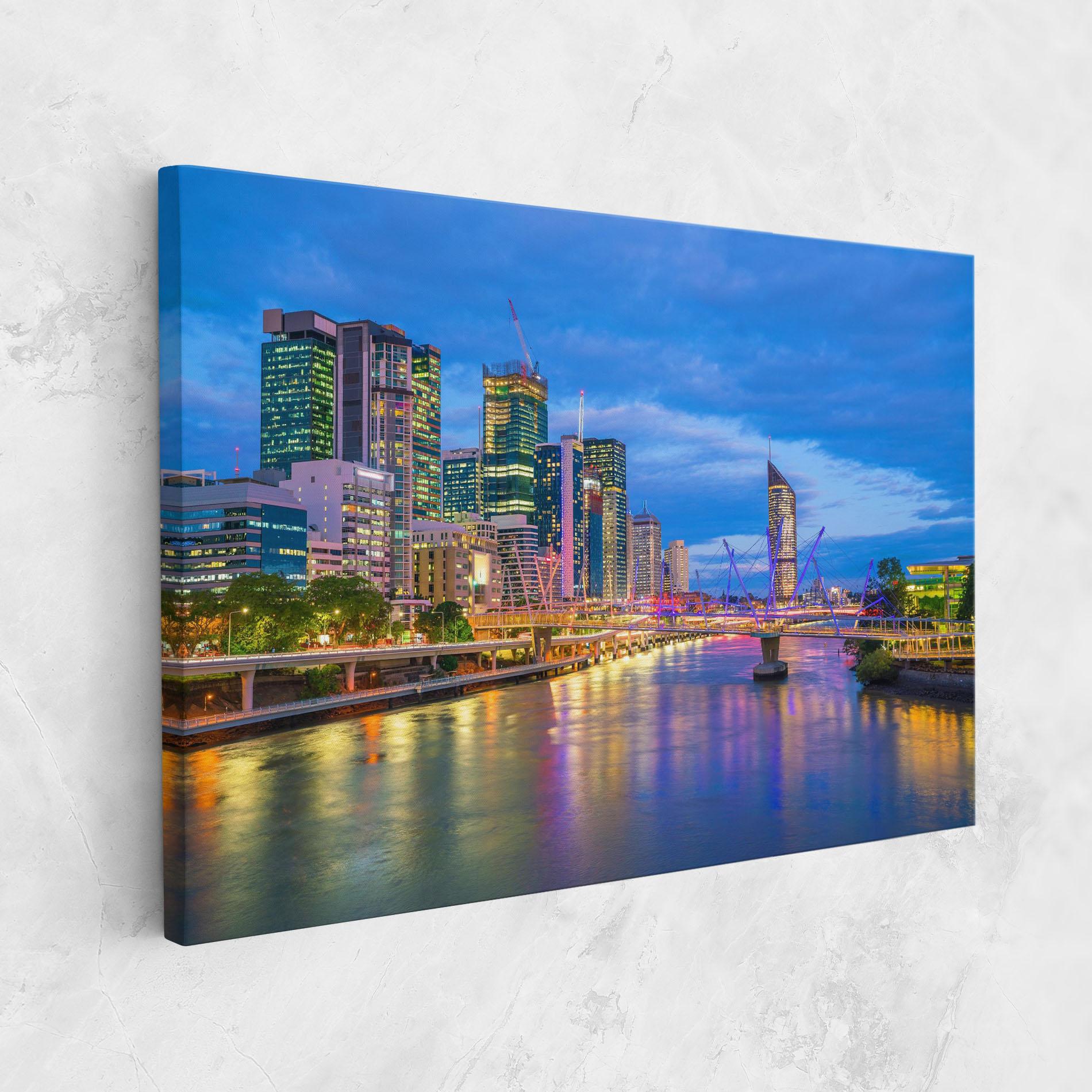 Vászonkép Brisbane Skyline View mockup 1