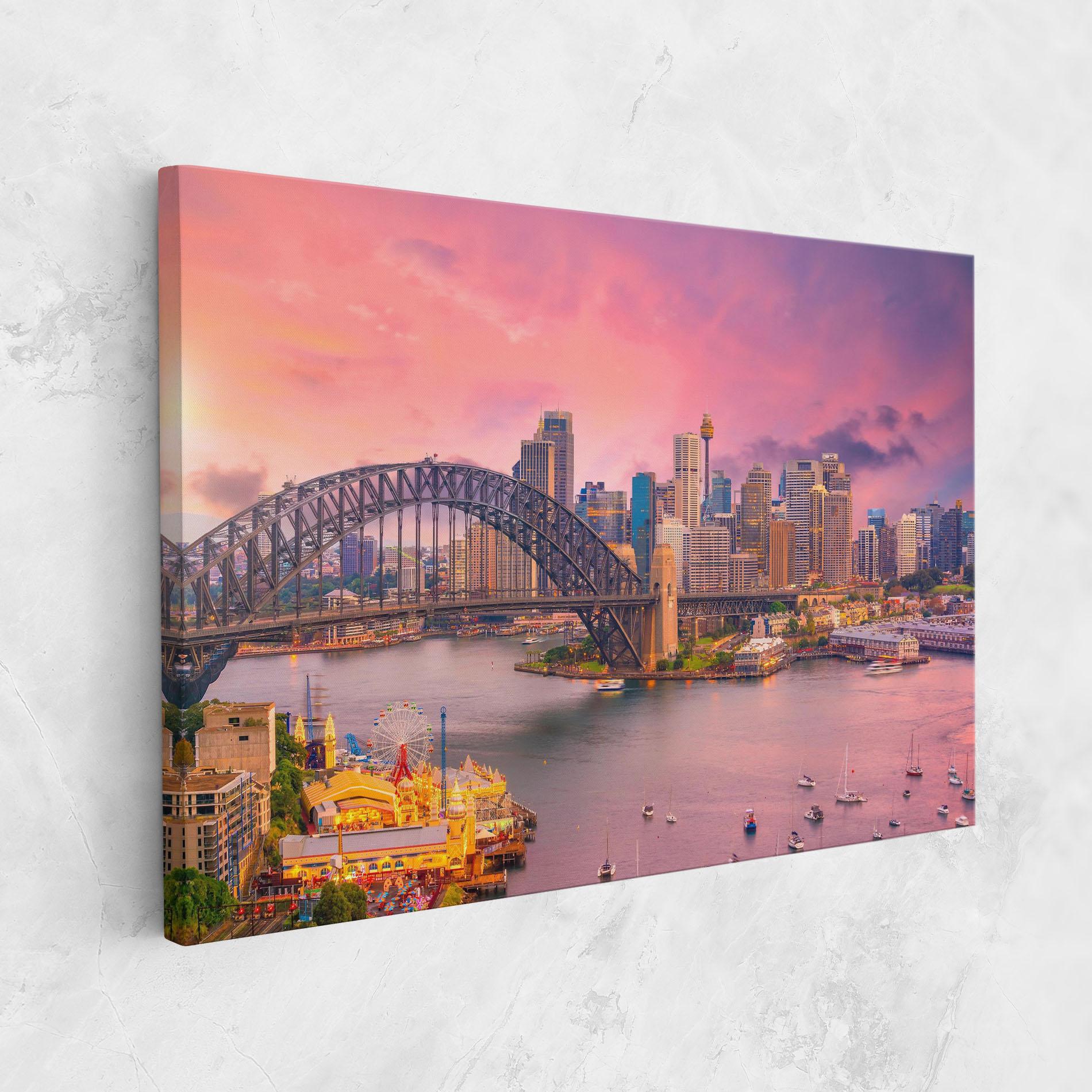 Vászonkép Pink Sydney Skyline mockup 1