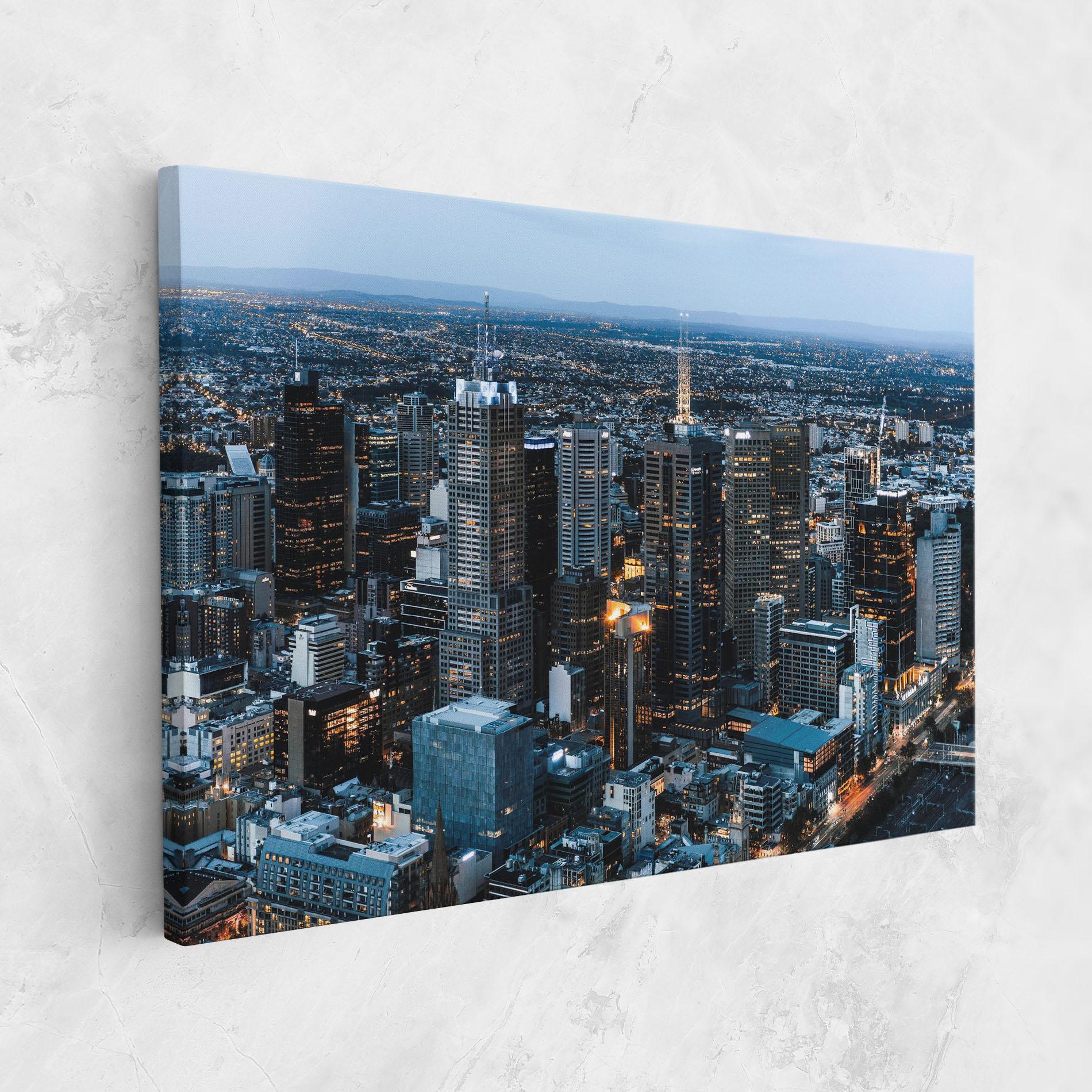 Vászonkép Yellow Lights Skyline mockup 1