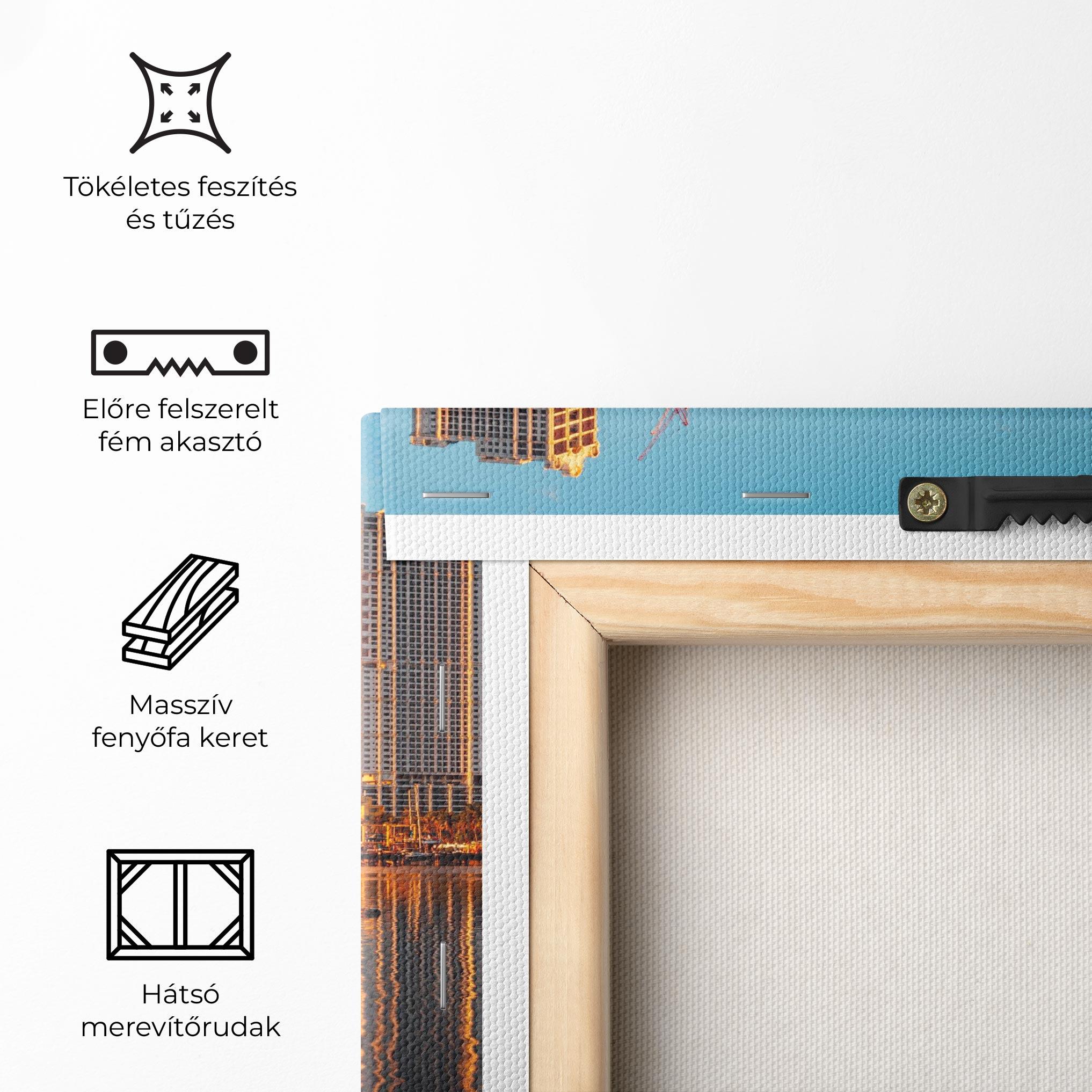 Vászonkép Skyscrapers Water mockup 5