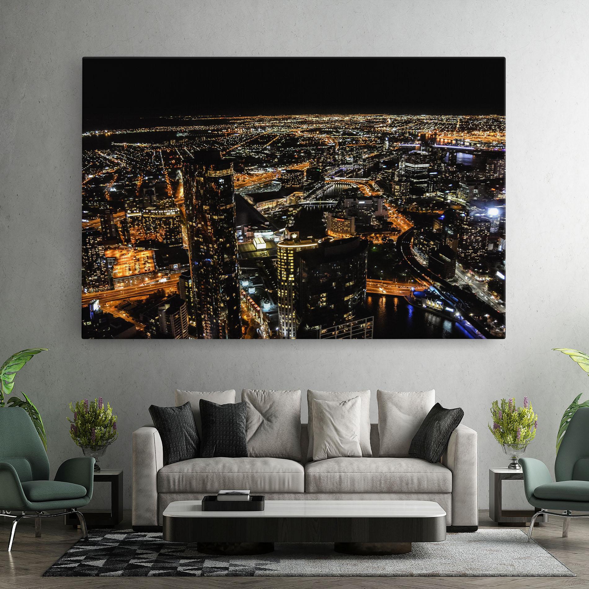 Vászonkép Black City Light mockup 7