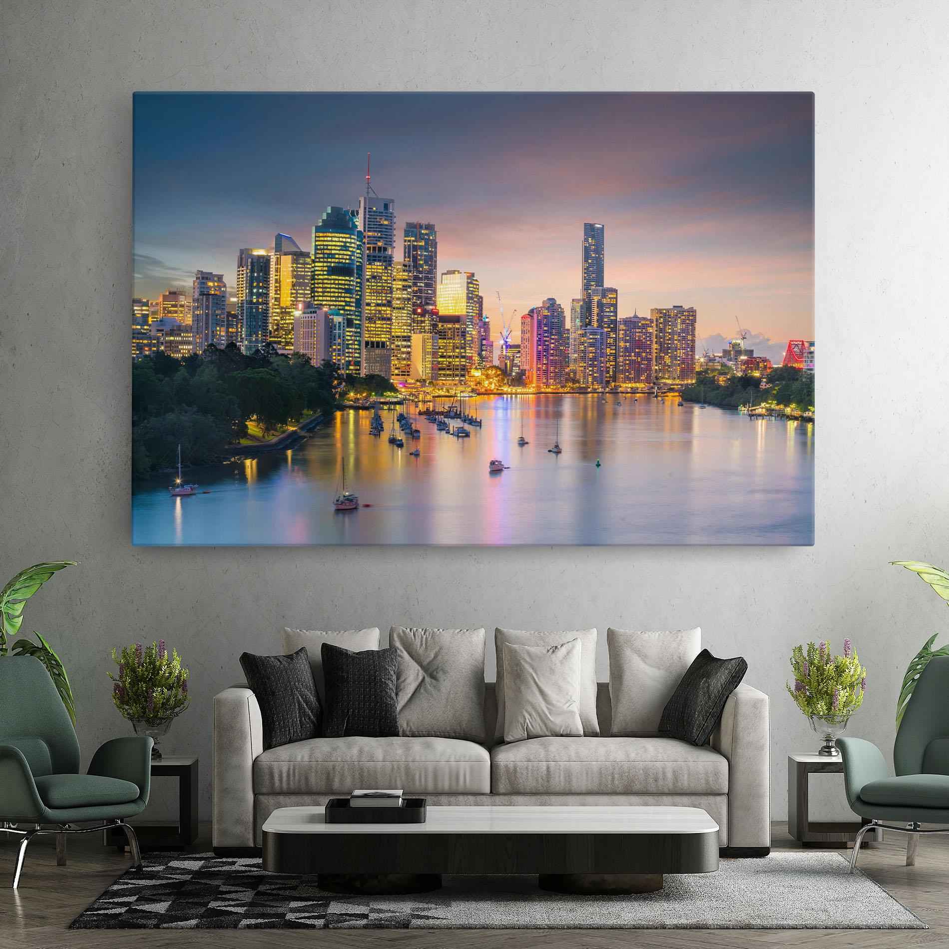 Vászonkép Brisbane City Skyline mockup 7