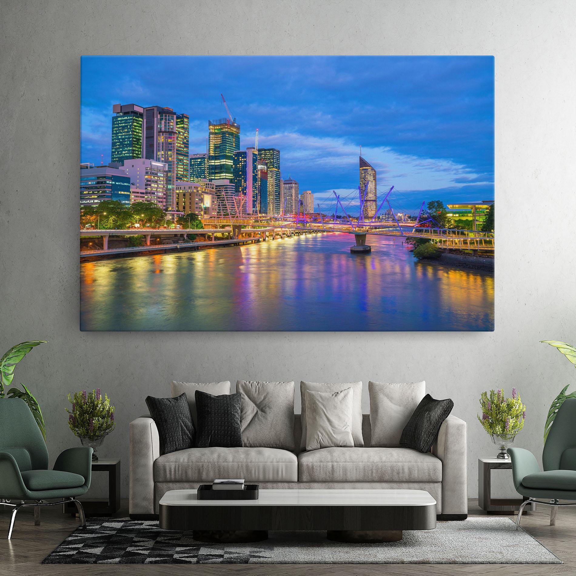 Vászonkép Brisbane Skyline View mockup 7