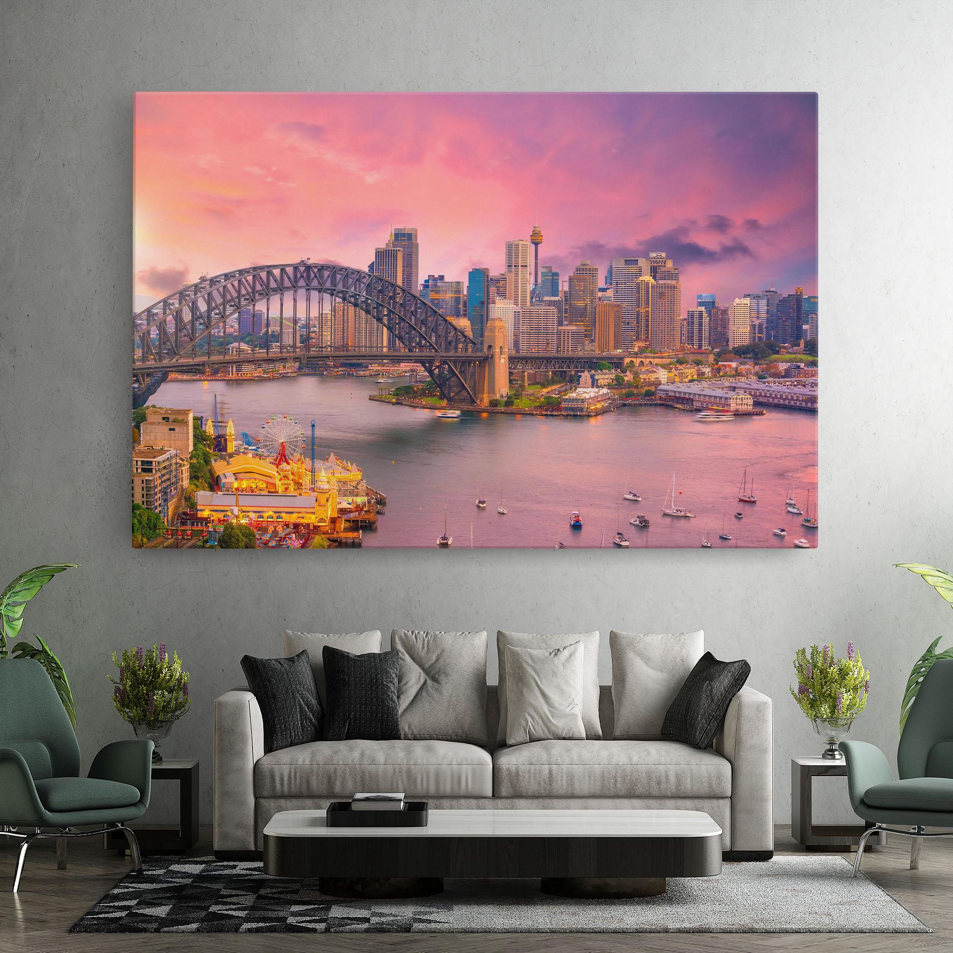Vászonkép Pink Sydney Skyline mockup 7