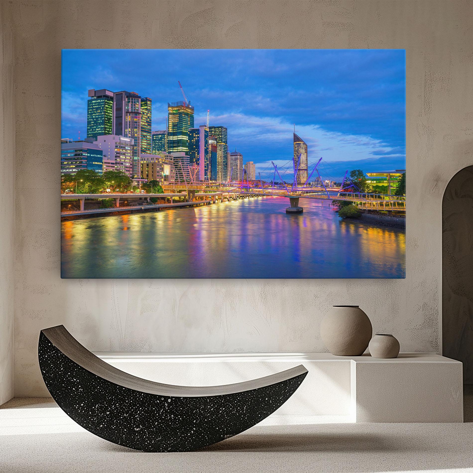 Vászonkép Brisbane Skyline View mockup 8