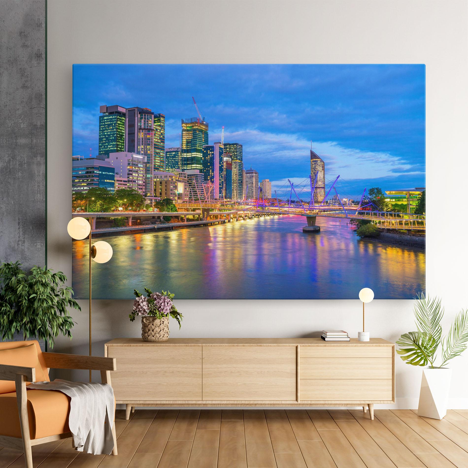 Vászonkép Brisbane Skyline View mockup 9