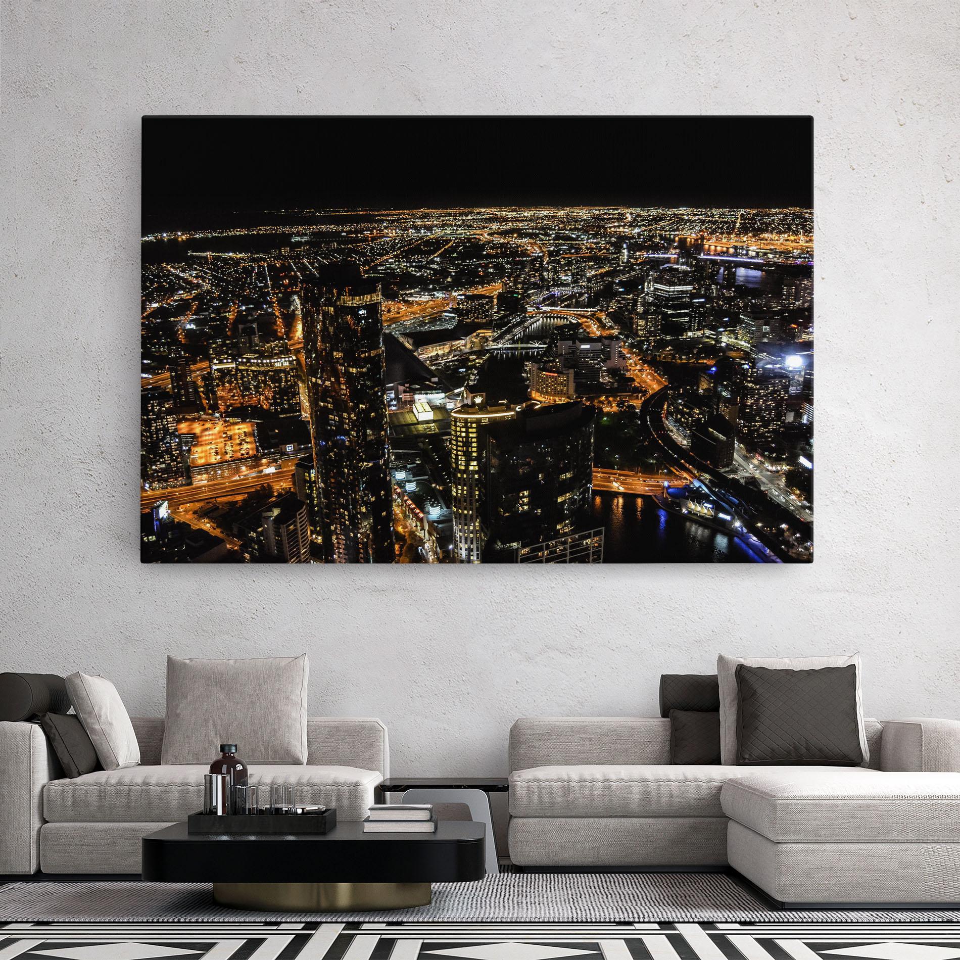 Vászonkép Black City Light mockup 2