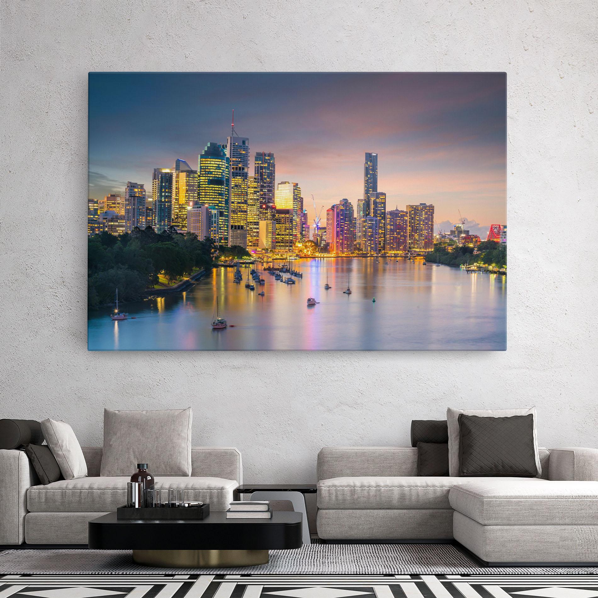 Vászonkép Brisbane City Skyline mockup 2