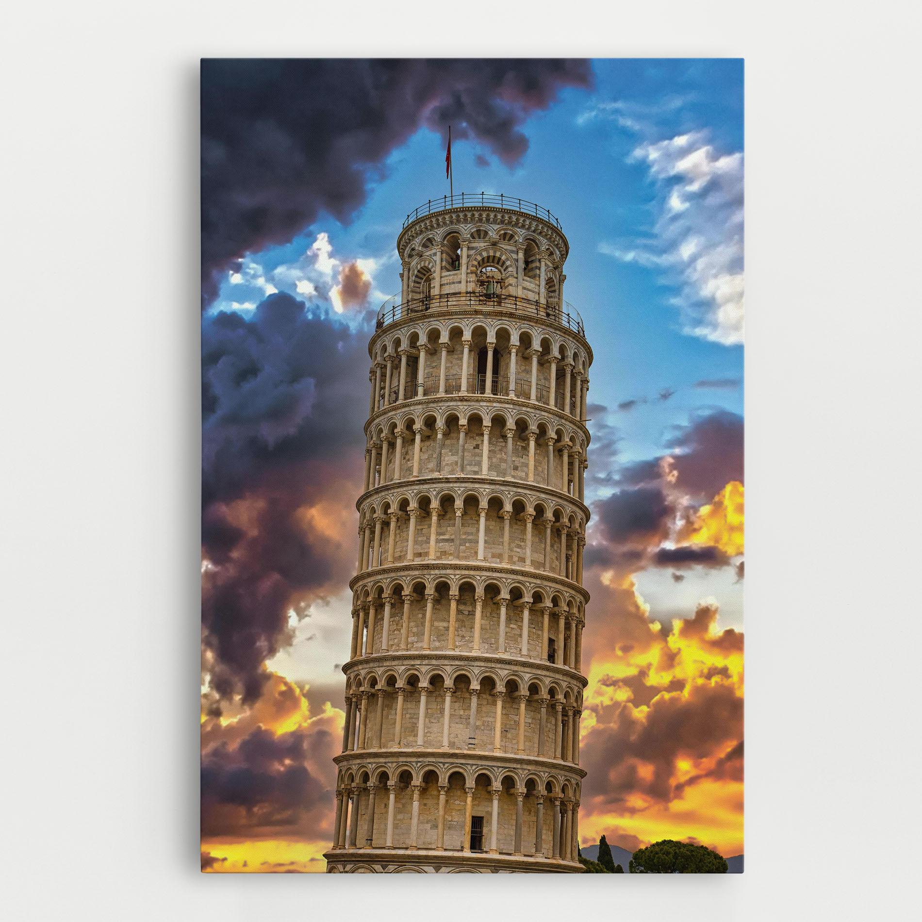 Vászonkép Tower Of Pisa Sunset mockup 0