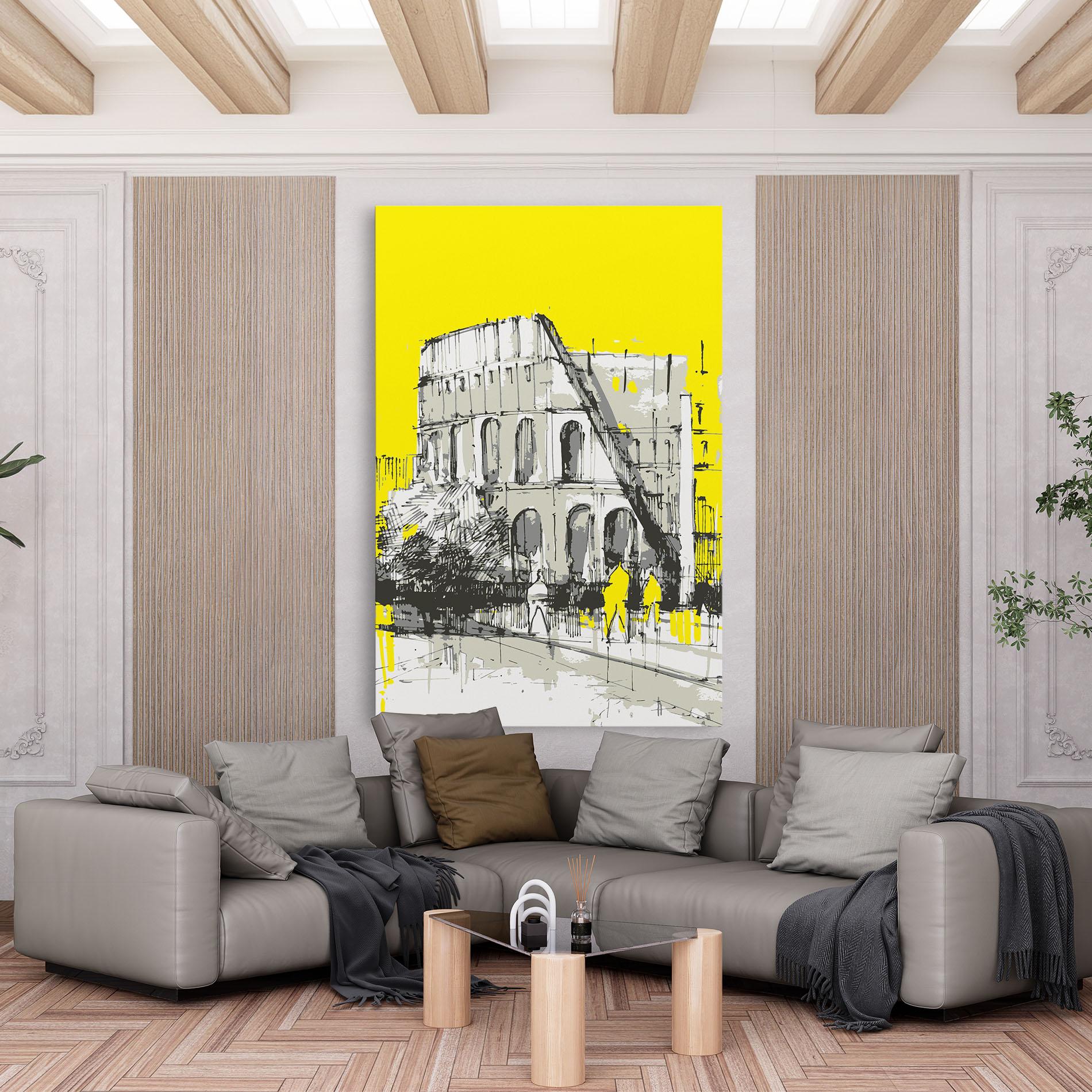 Vászonkép Yellow Colosseum mockup 6