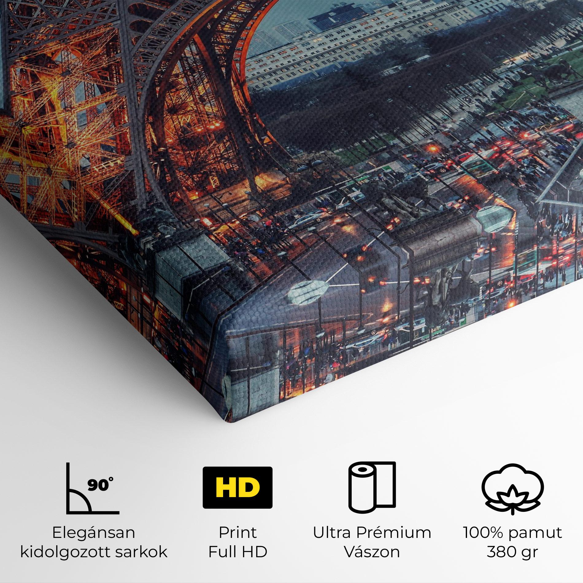 Vászonkép Eiffel Tower Lights mockup 4