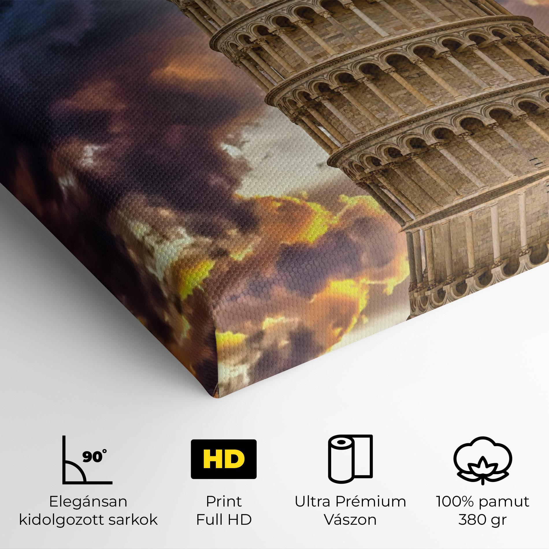 Vászonkép Tower Of Pisa Sunset mockup 4