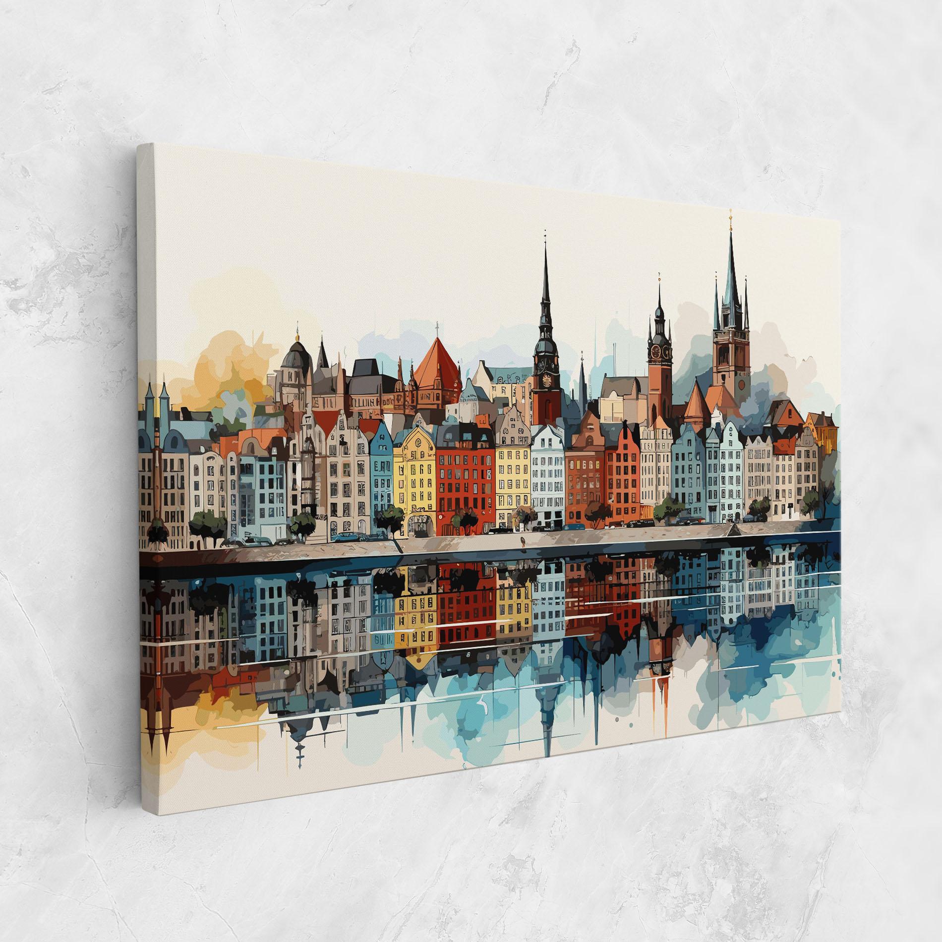 Vászonkép German Buildings mockup 1