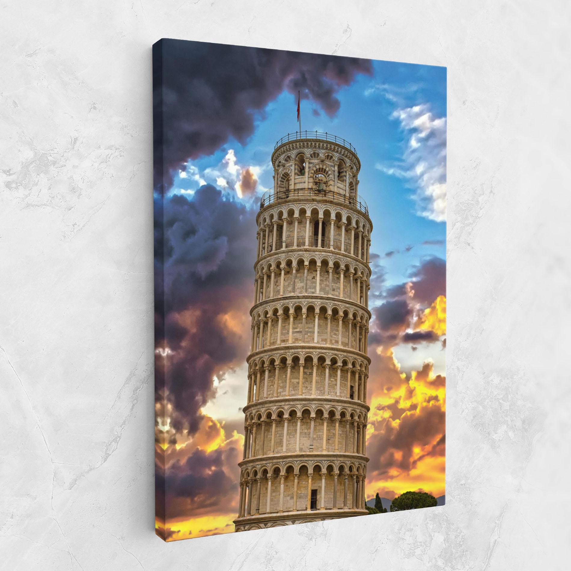 Vászonkép Tower Of Pisa Sunset mockup 1