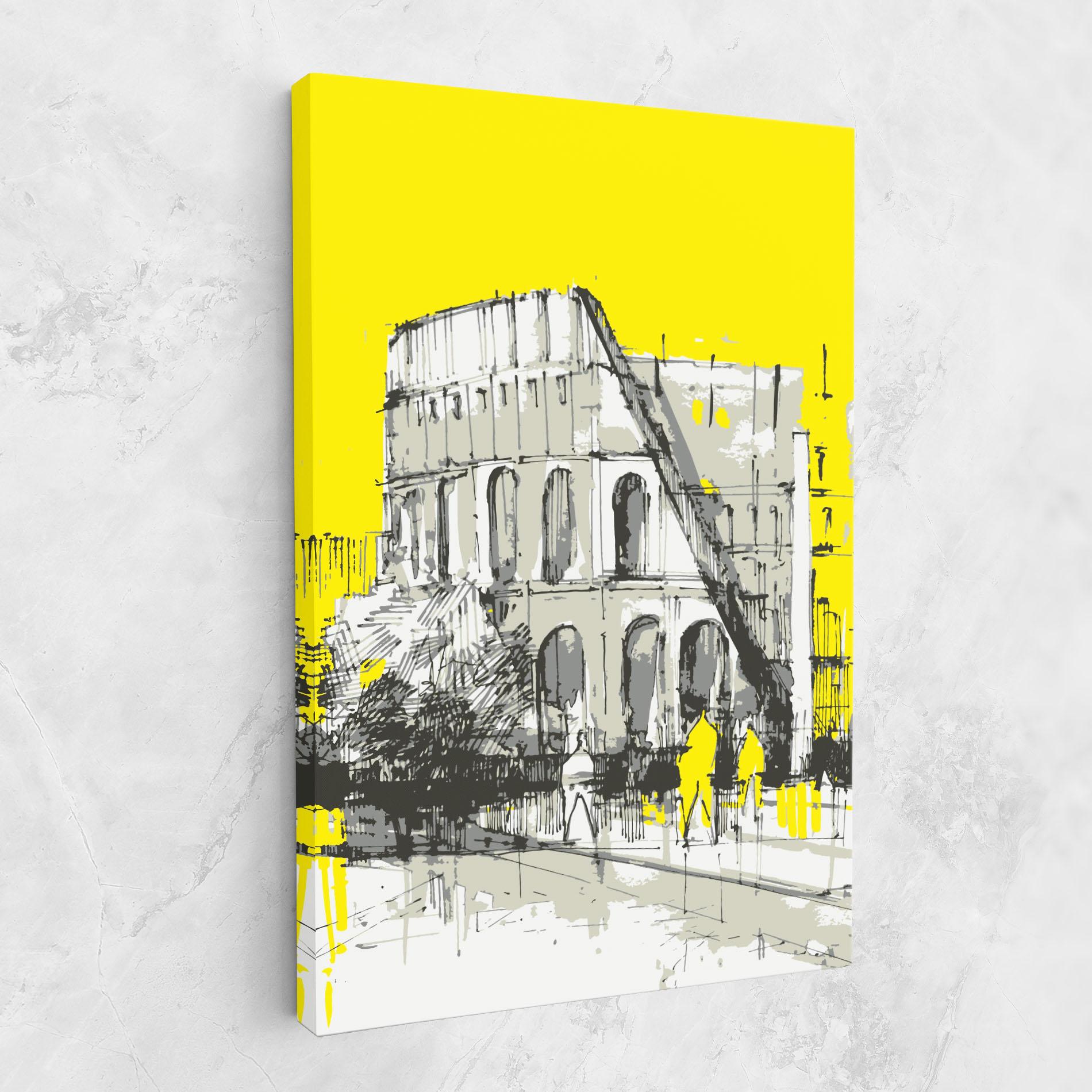 Vászonkép Yellow Colosseum mockup 1