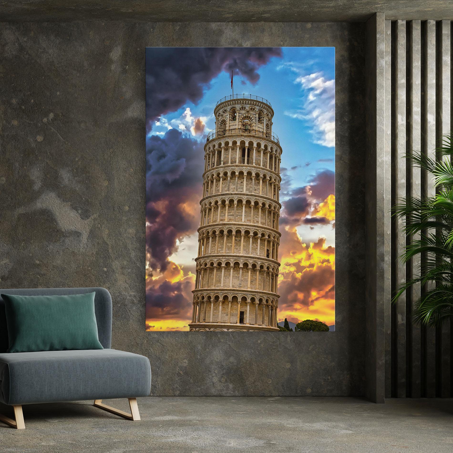 Vászonkép Tower Of Pisa Sunset mockup 7