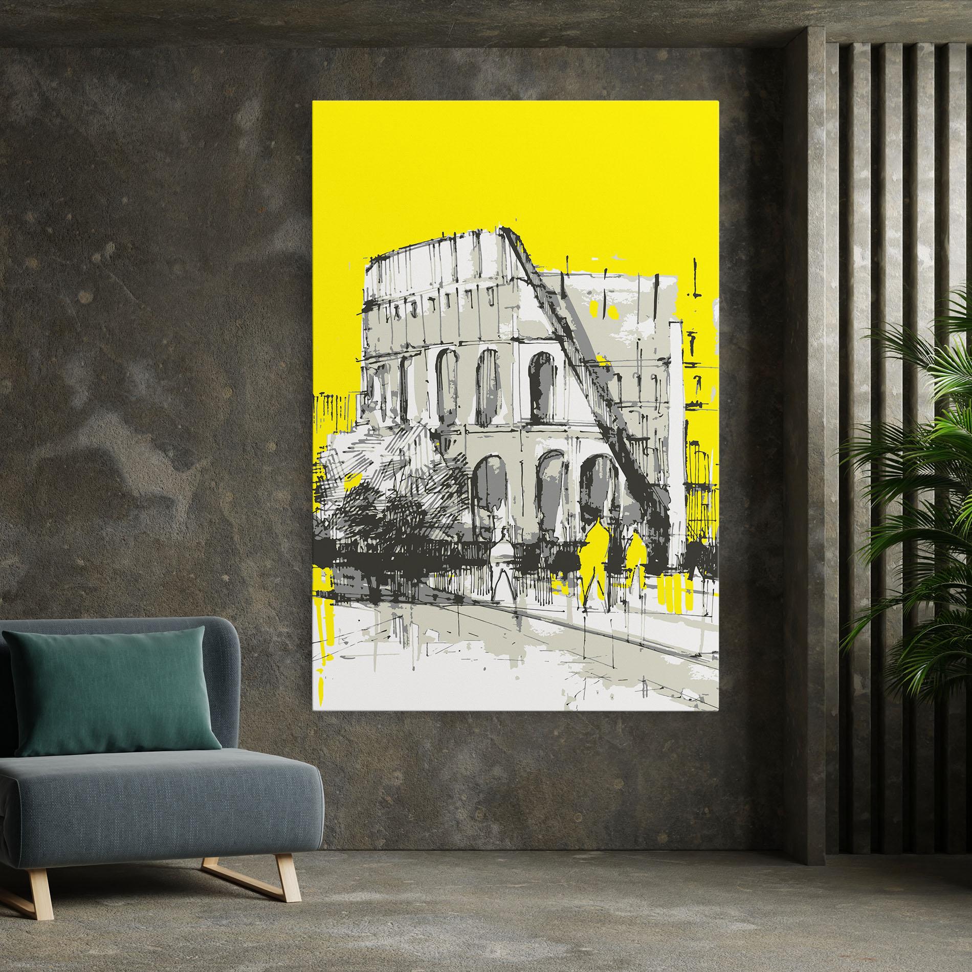 Vászonkép Yellow Colosseum mockup 7
