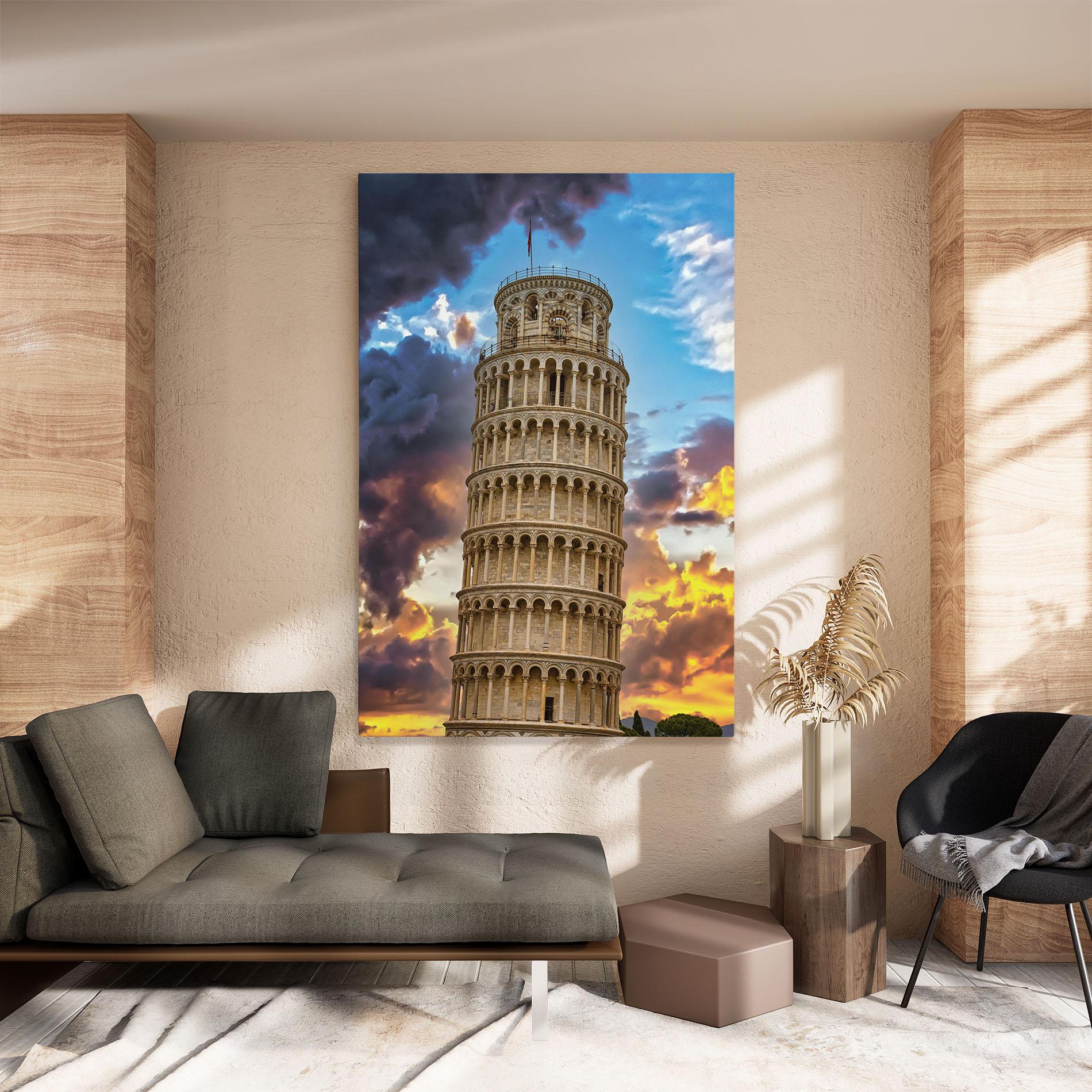 Vászonkép Tower Of Pisa Sunset mockup 8