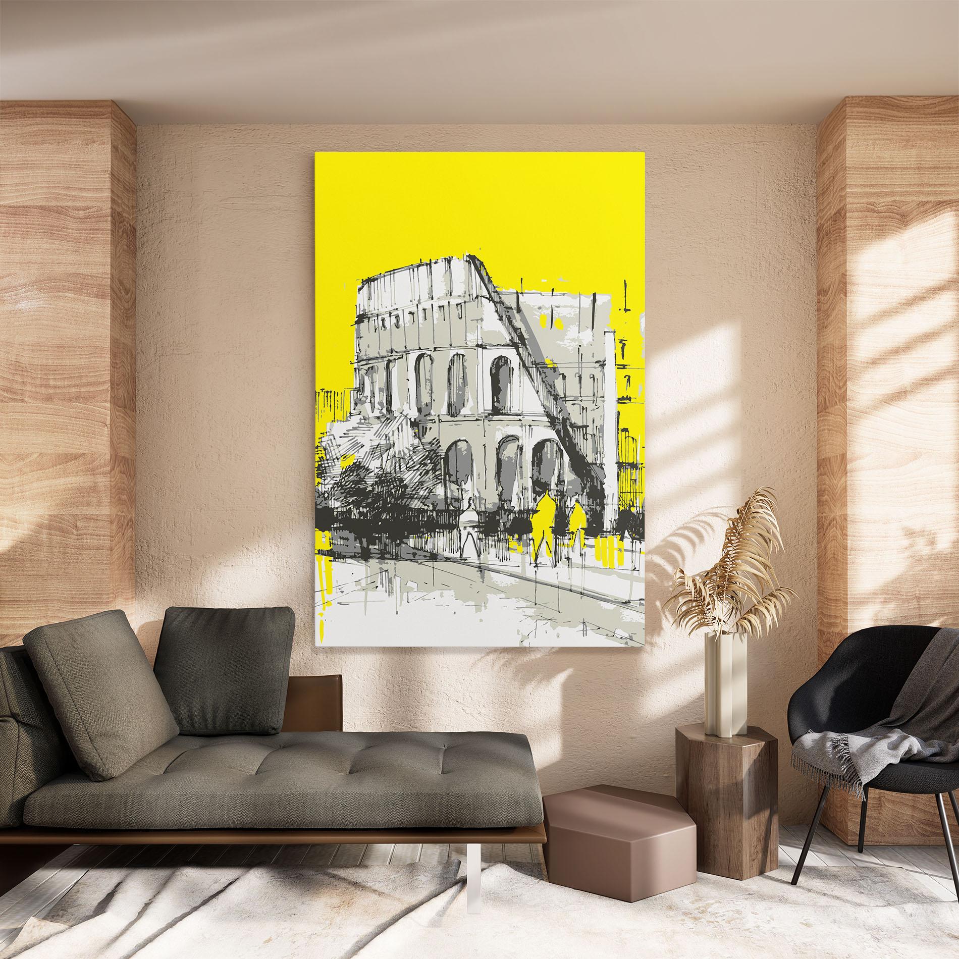 Vászonkép Yellow Colosseum mockup 8