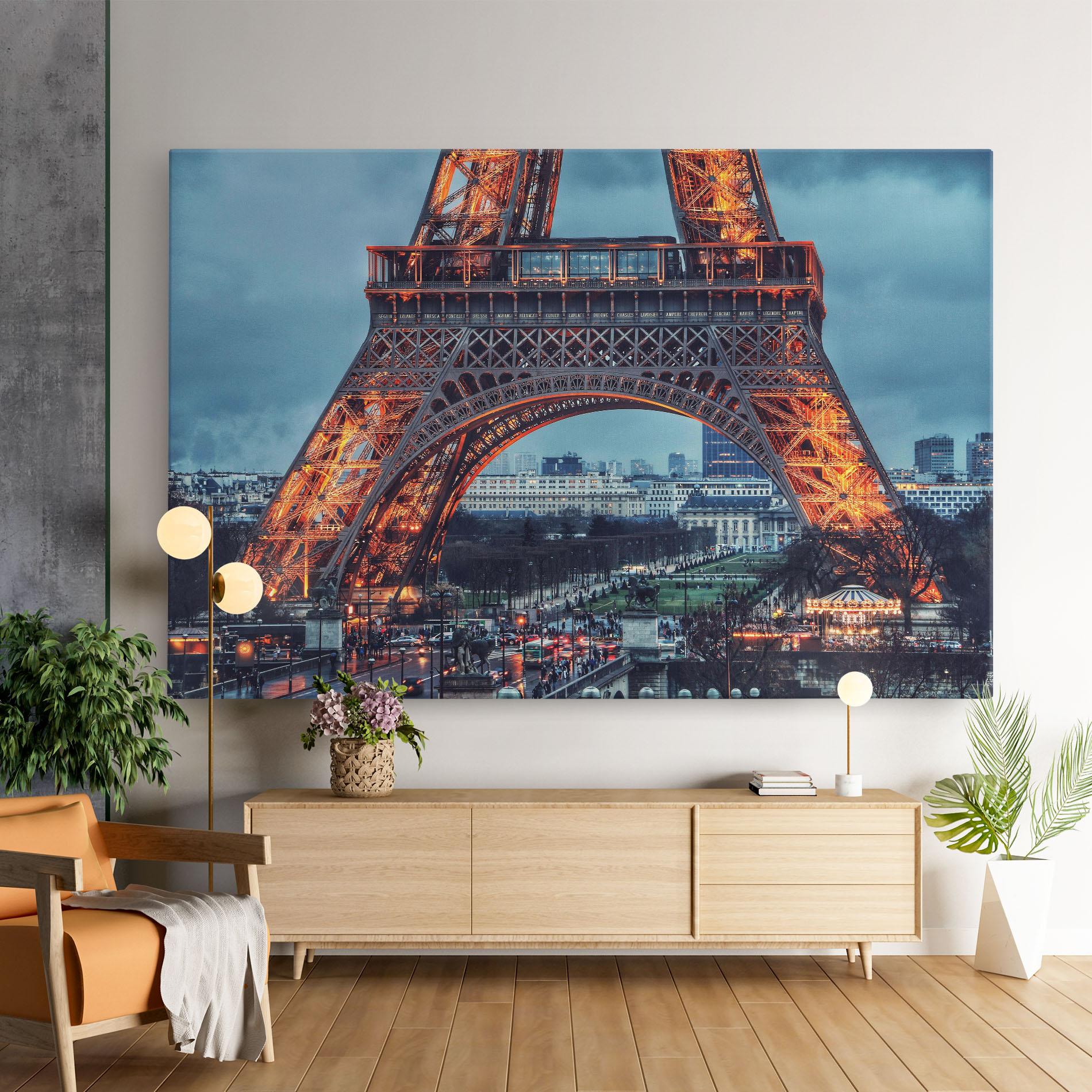 Vászonkép Eiffel Tower Lights mockup 9