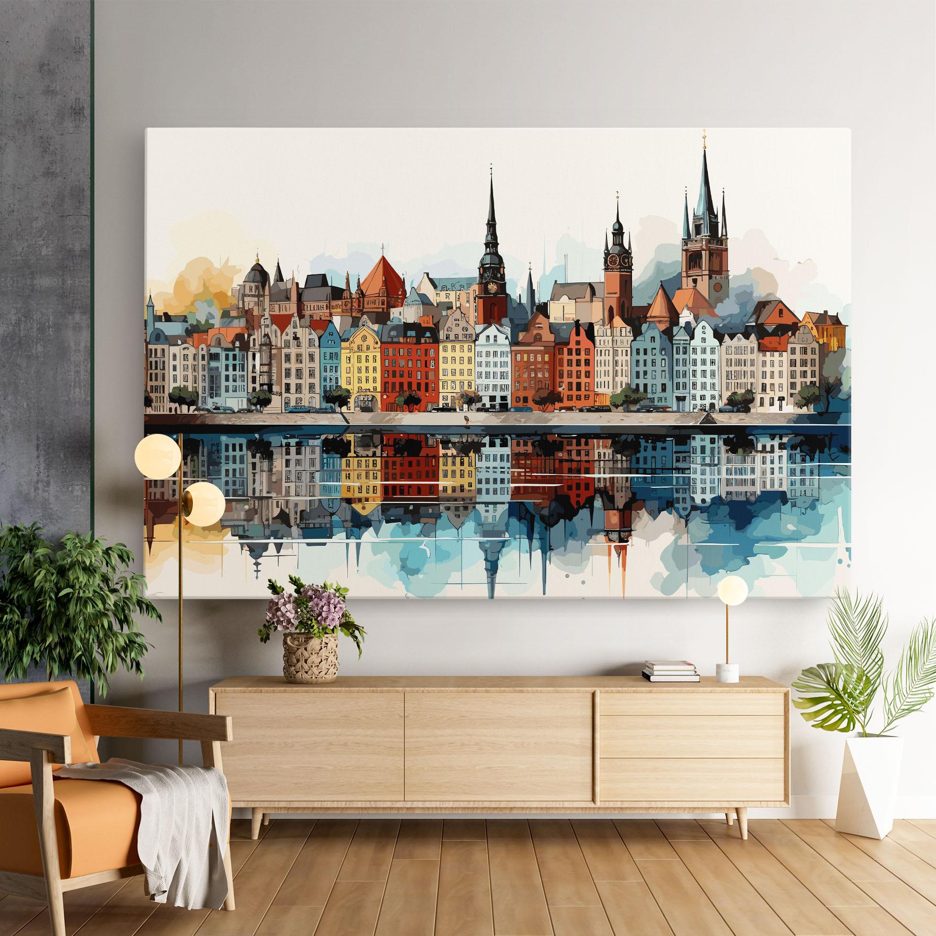 Vászonkép German Buildings mockup 9