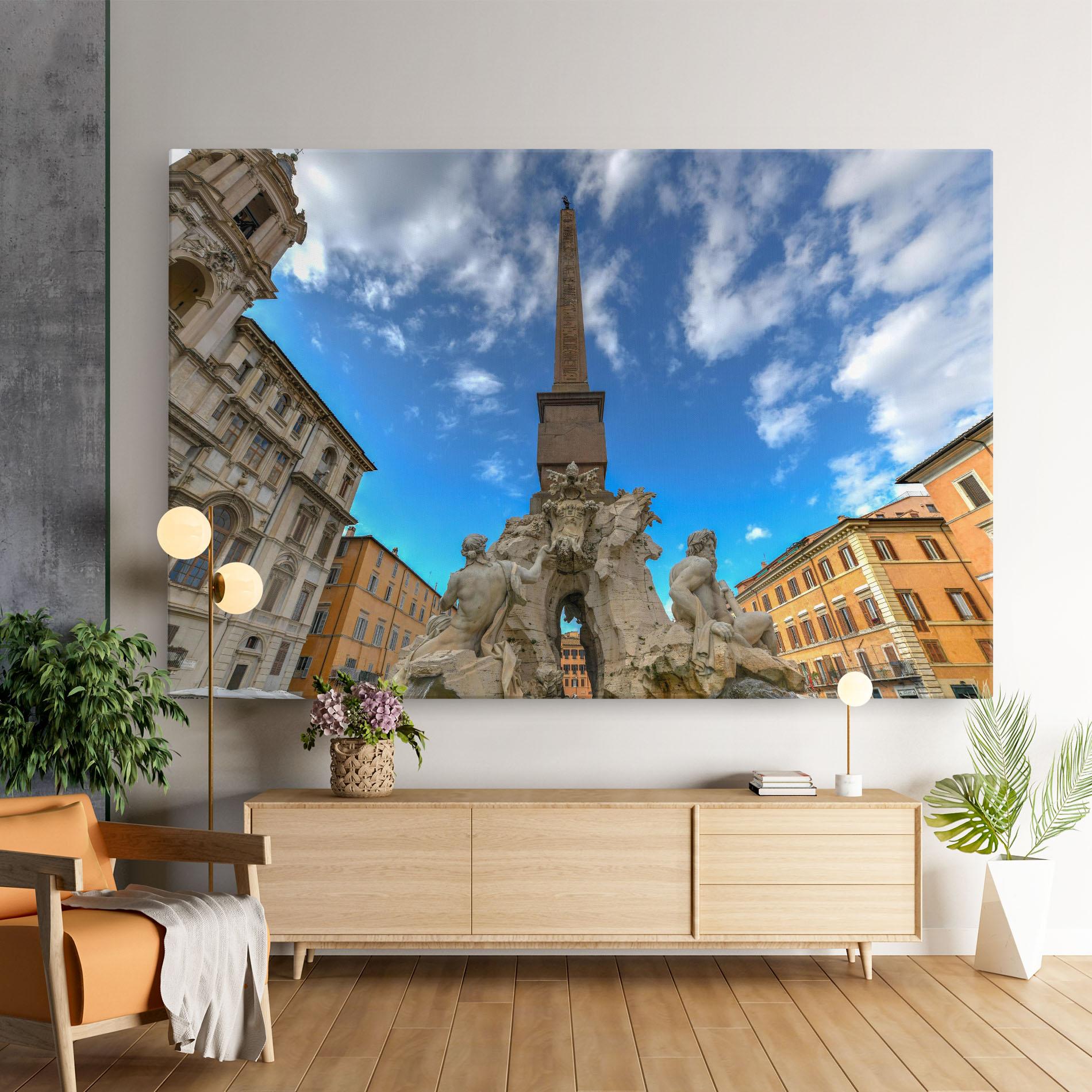 Vászonkép Piazza Navona Italy mockup 9