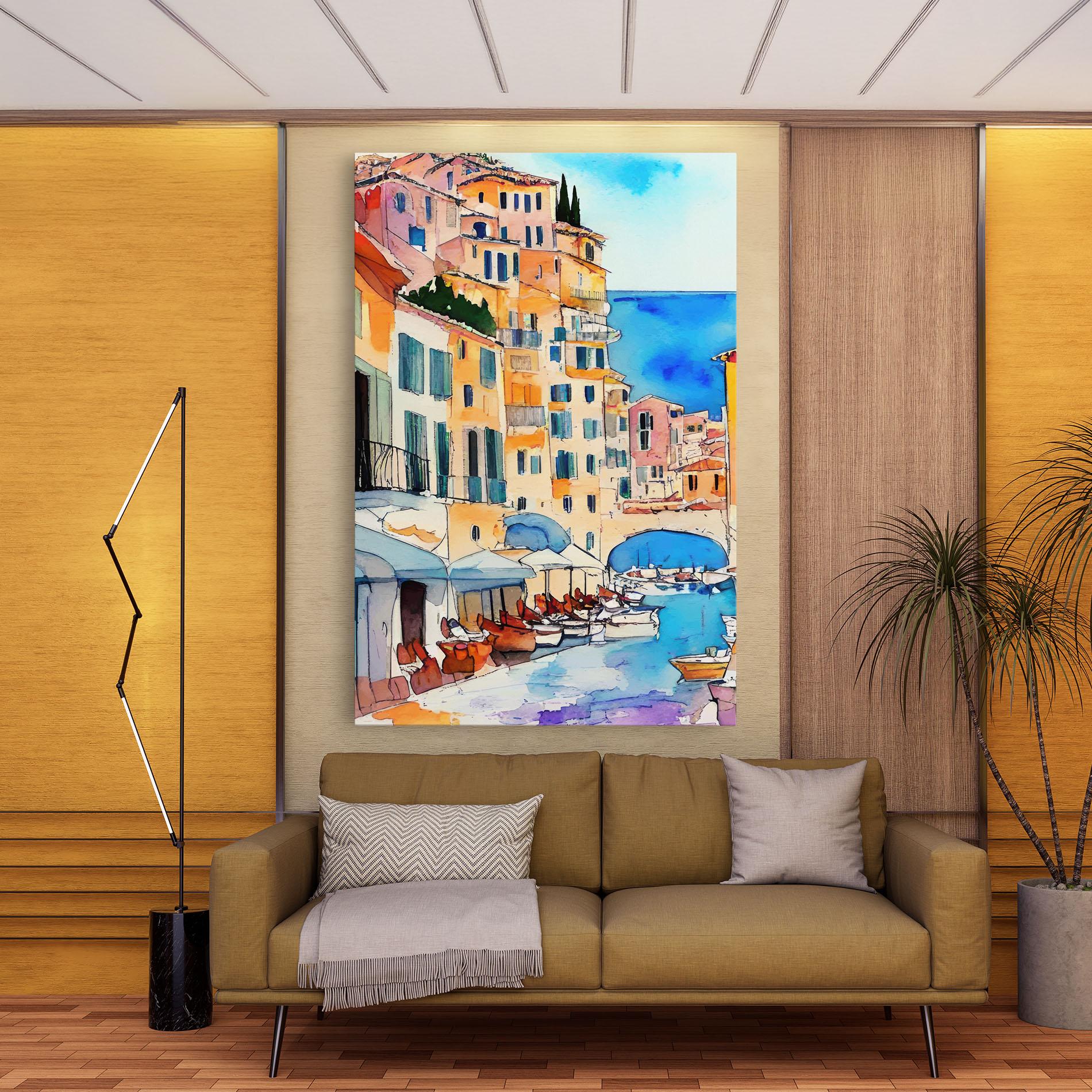 Vászonkép France Watercolor mockup 9