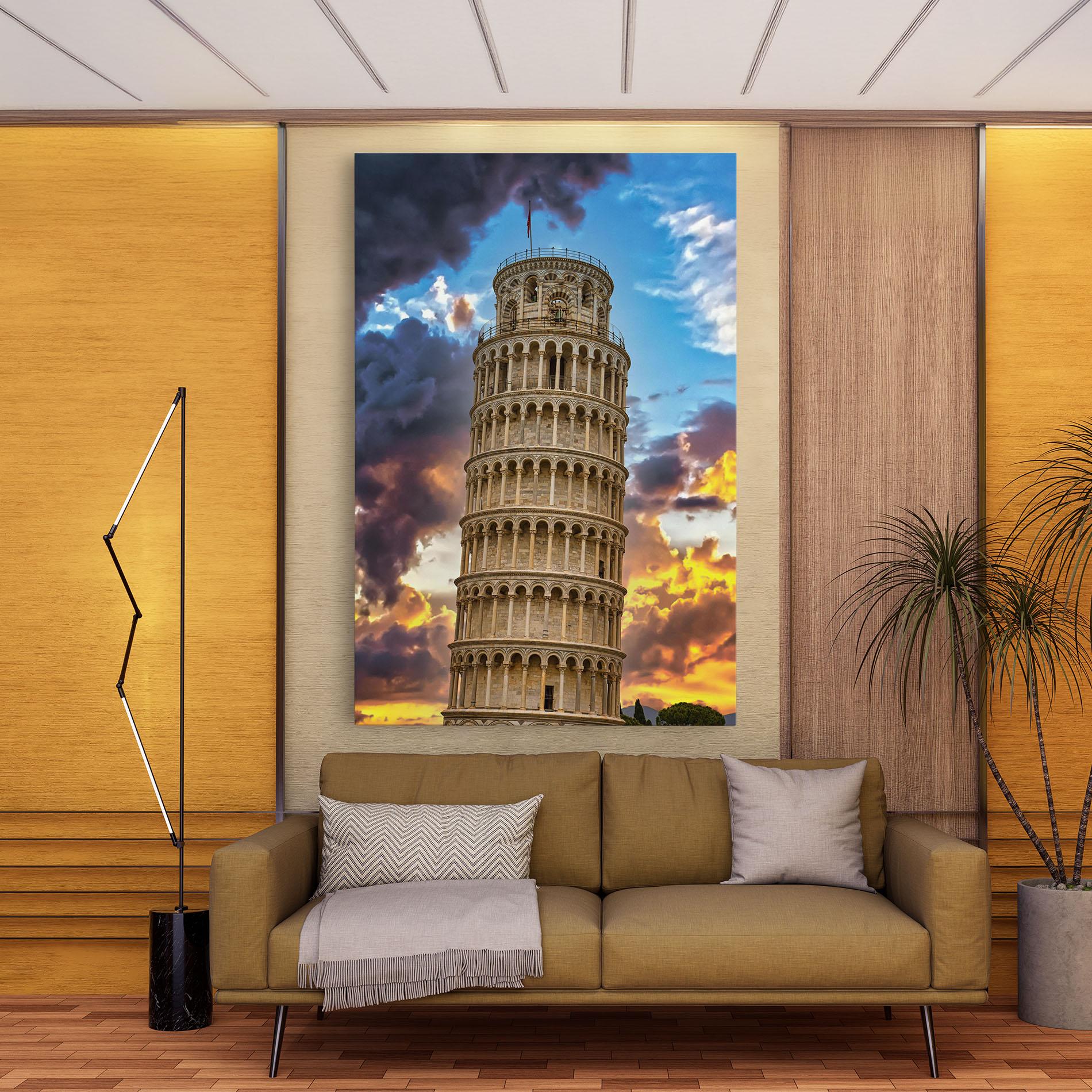 Vászonkép Tower Of Pisa Sunset mockup 9