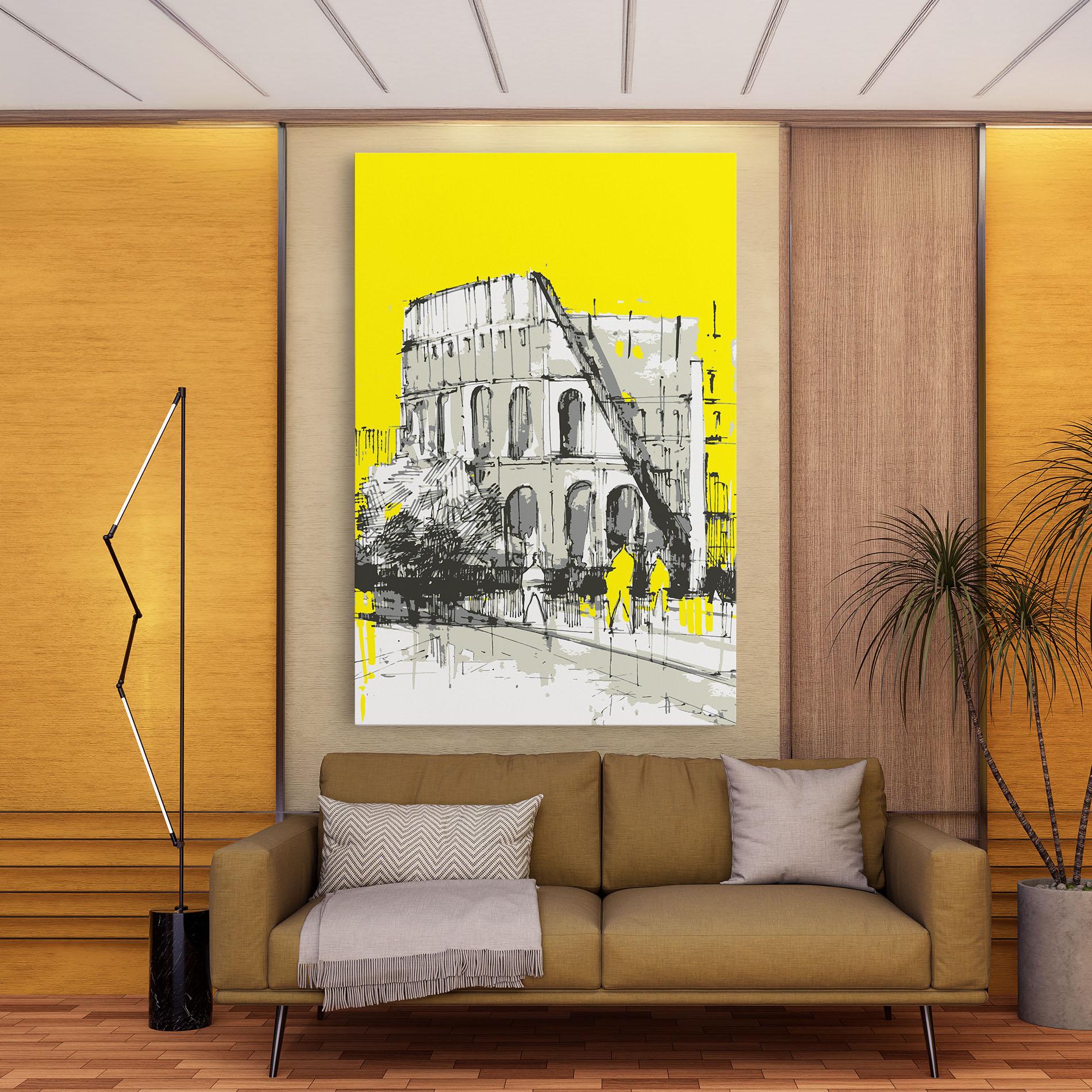 Vászonkép Yellow Colosseum mockup 9
