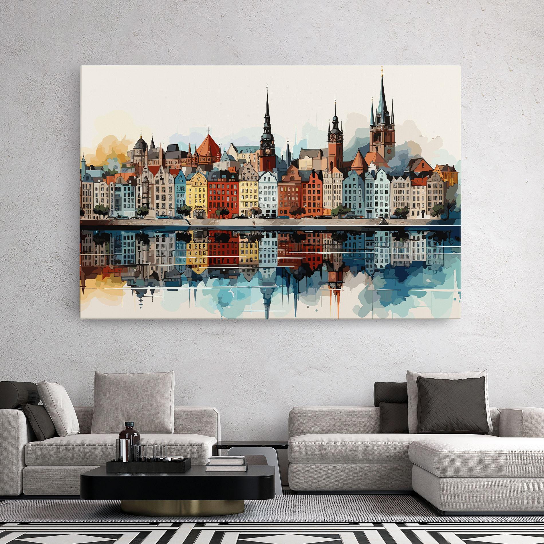 Vászonkép German Buildings mockup 2