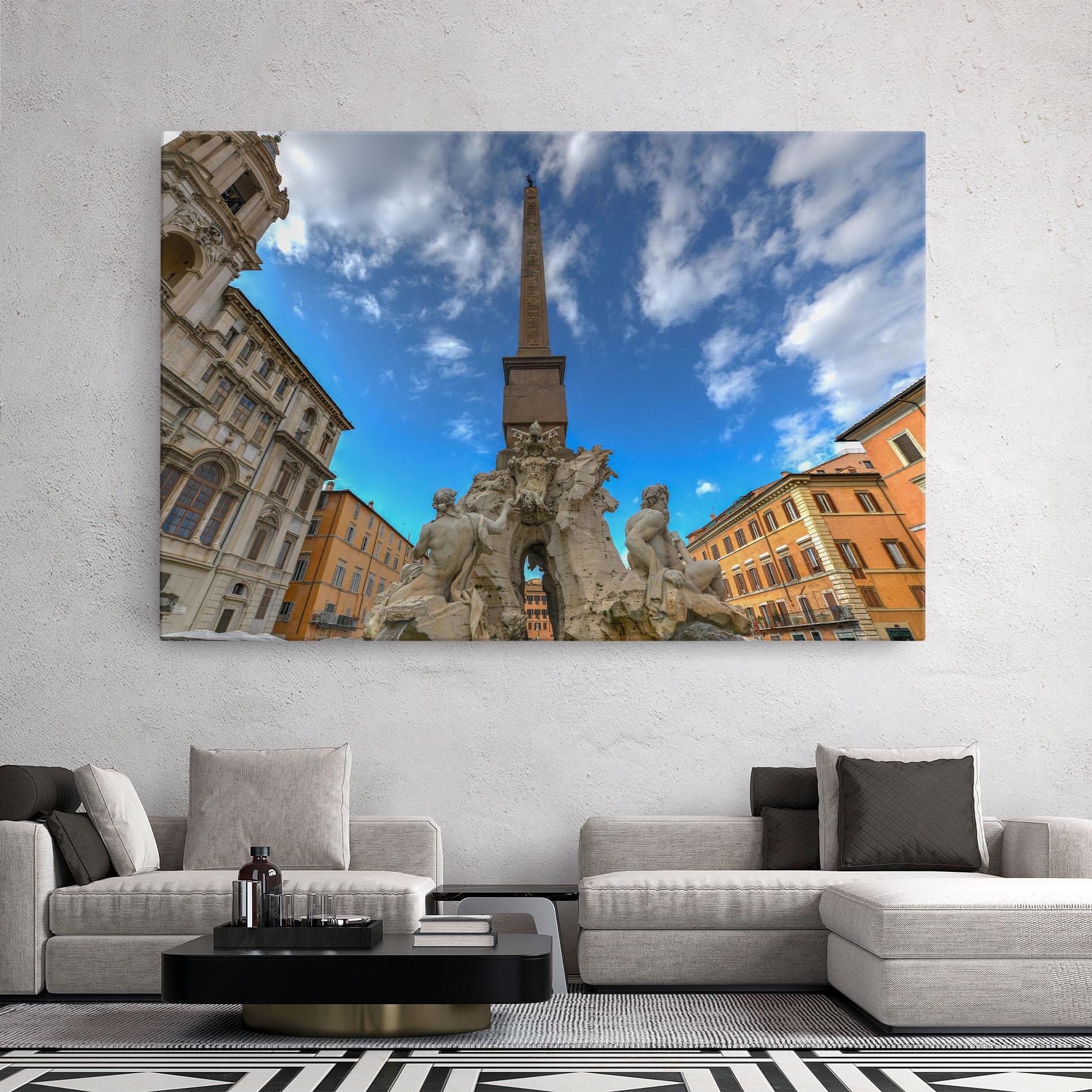Vászonkép Piazza Navona Italy mockup 2