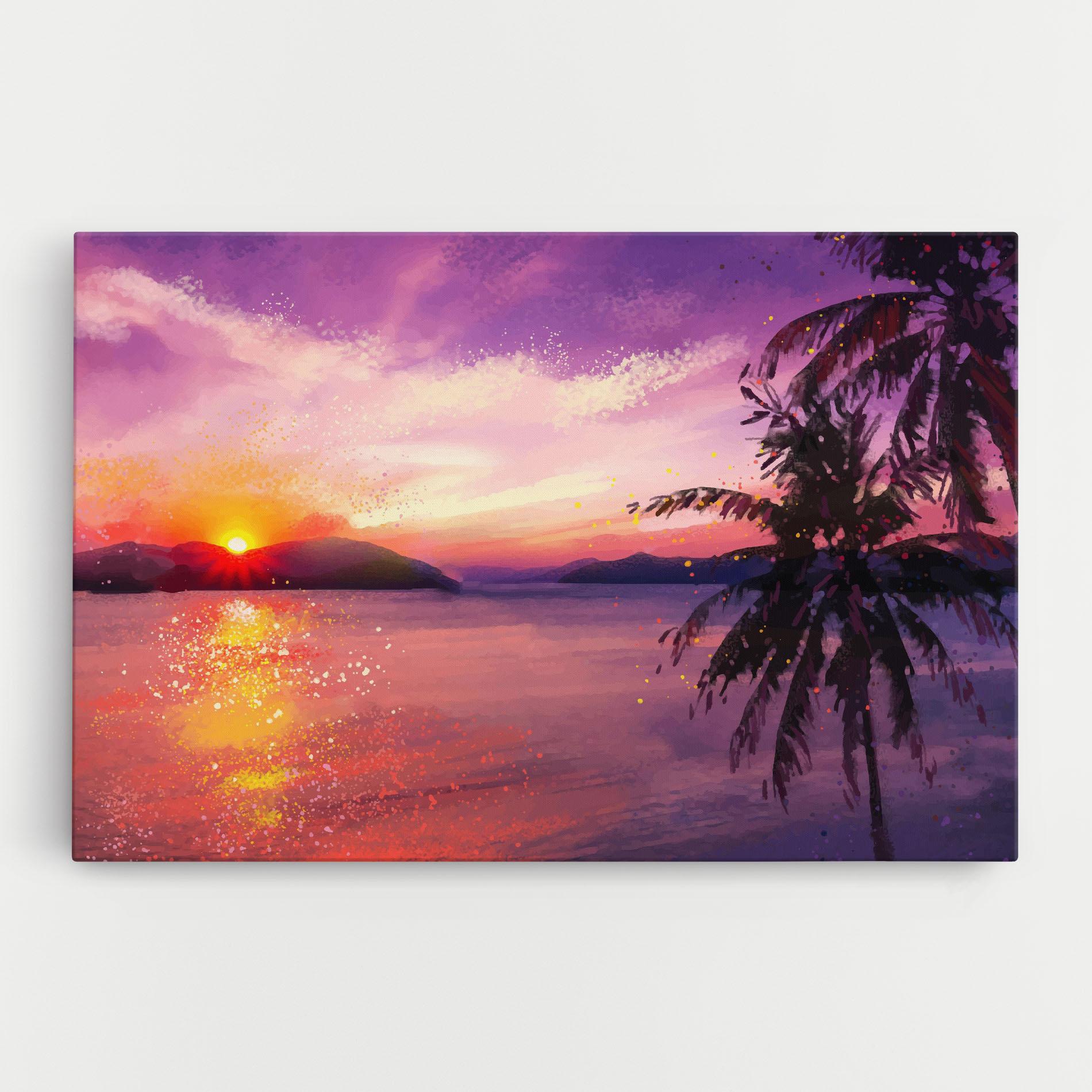 Vászonkép Purple Sunrise Art mockup 0