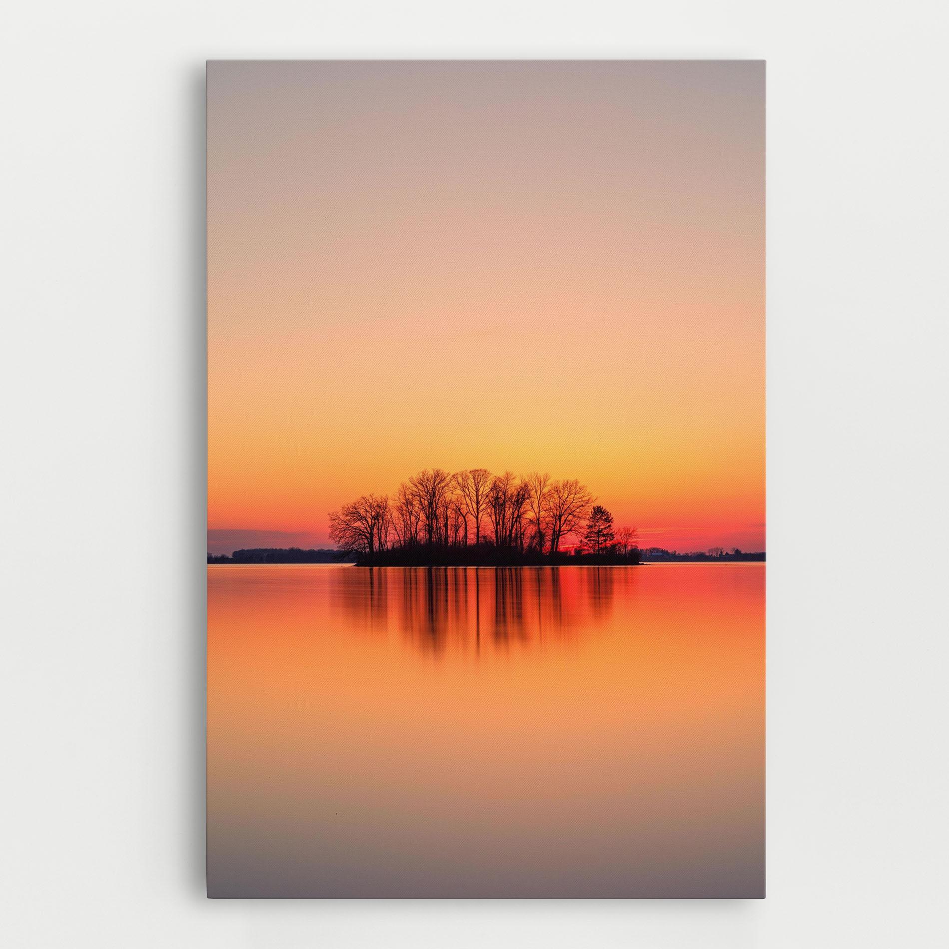 Vászonkép Tree Sunset Lake mockup 0