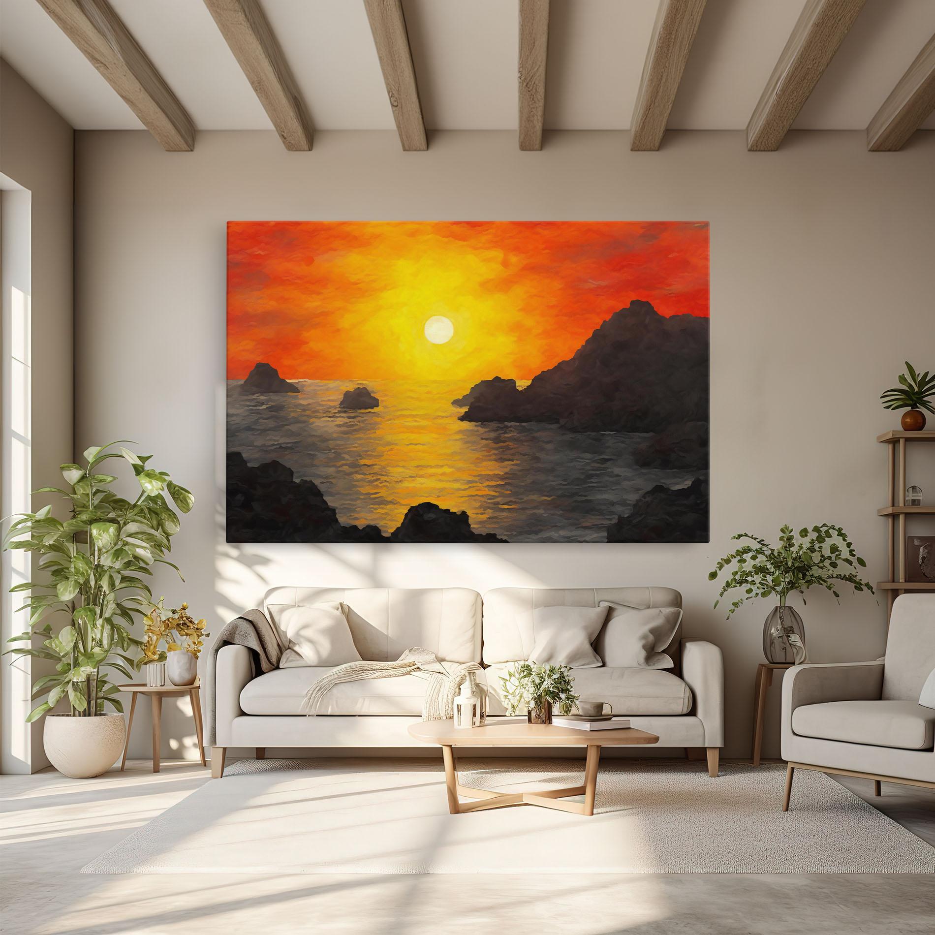 Vászonkép Mountains Rocks Painting mockup 6