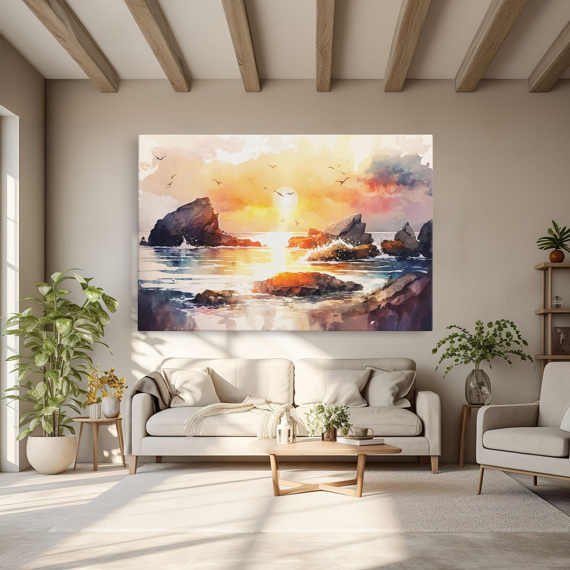 Vászonkép Pretty Pastel Sunset mockup 6