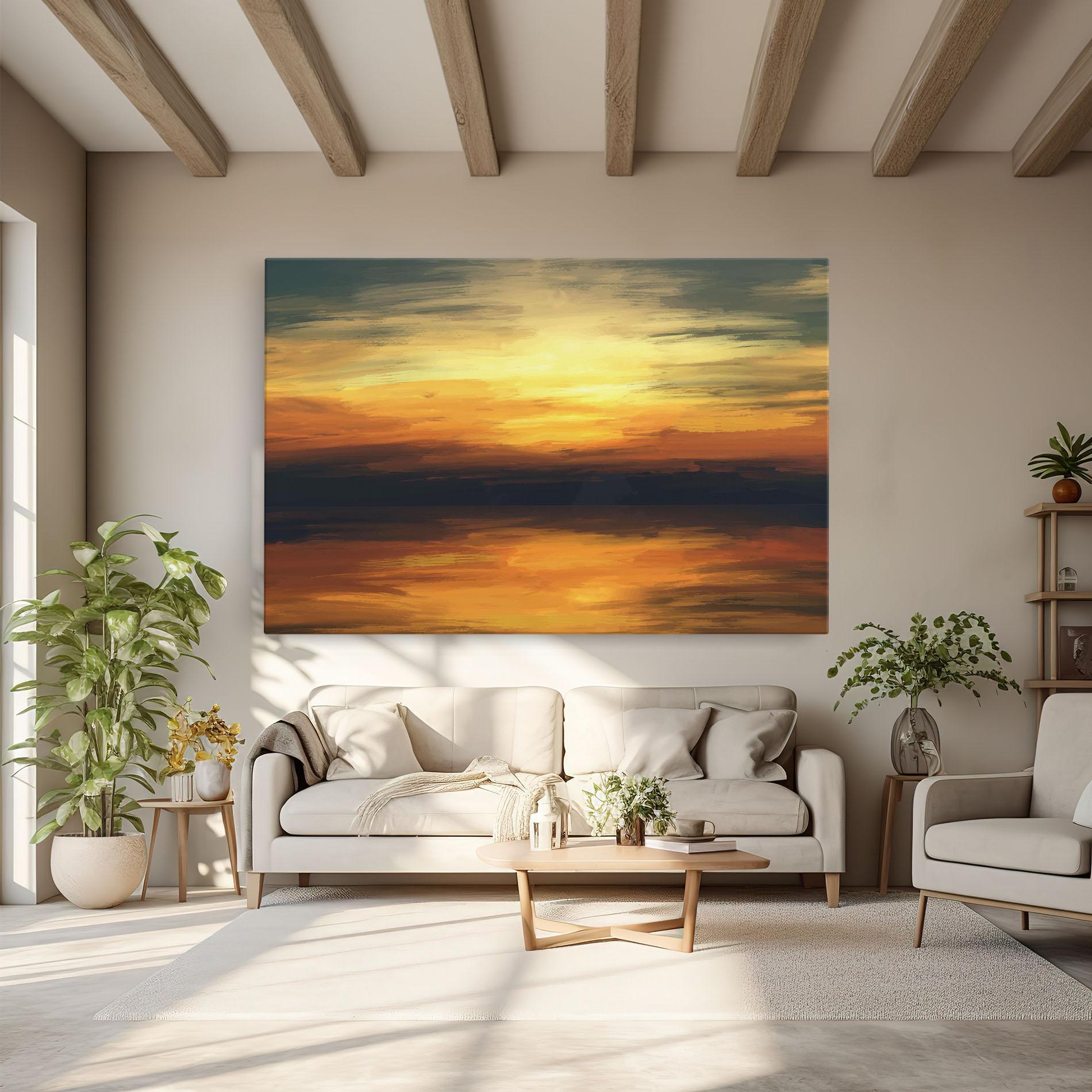Vászonkép Sunset Oil Paint mockup 6