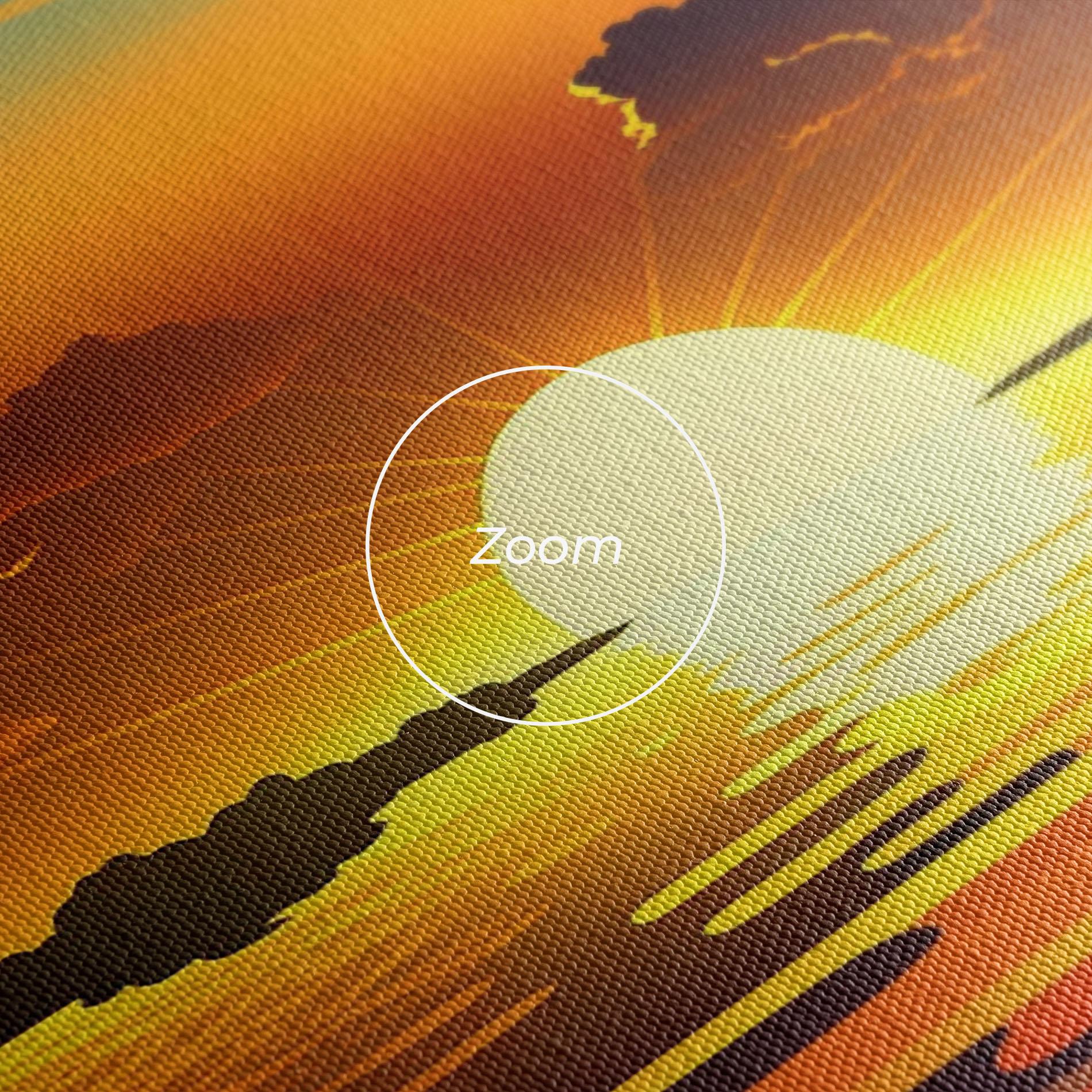 Vászonkép Yellow Sunset Illustration mockup 3
