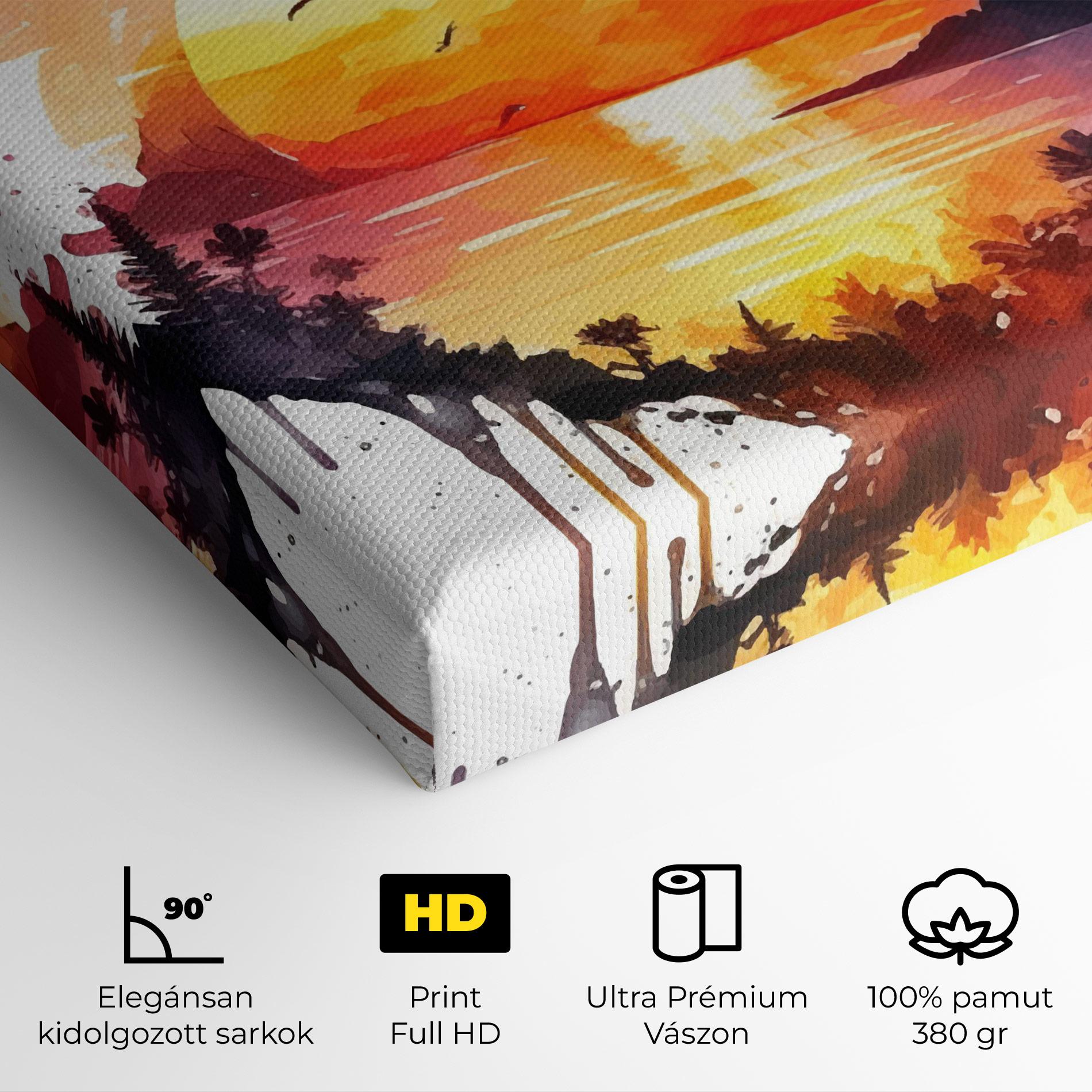 Vászonkép Purple Sunset Art mockup 4