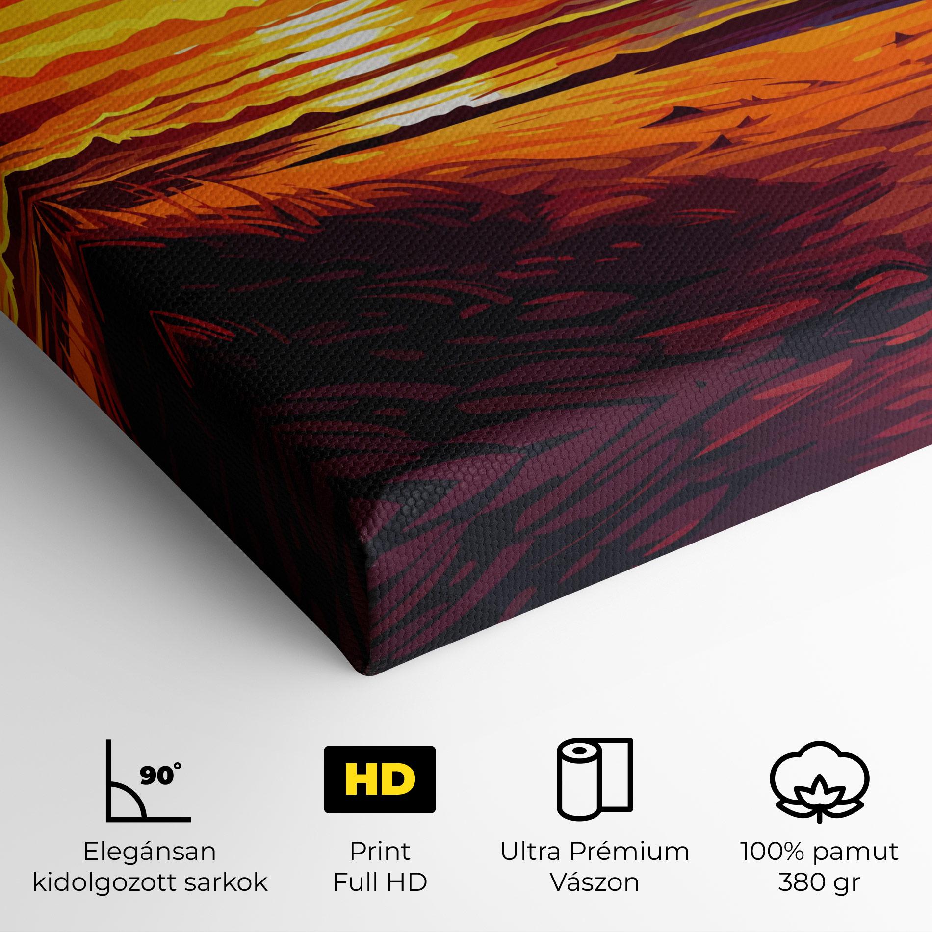 Vászonkép Strong Orange Sunset mockup 4