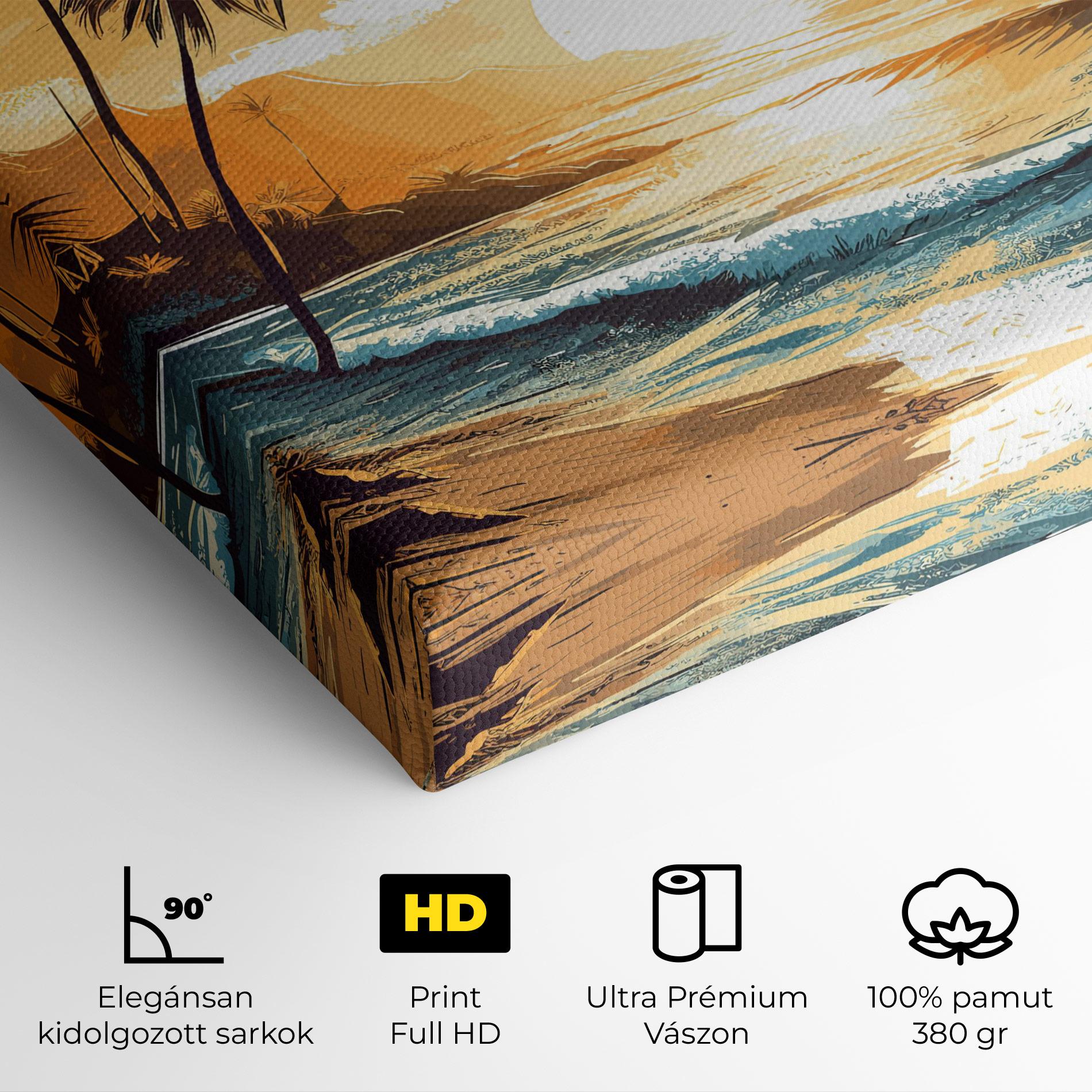 Vászonkép Yellow Blue Sunrise mockup 4