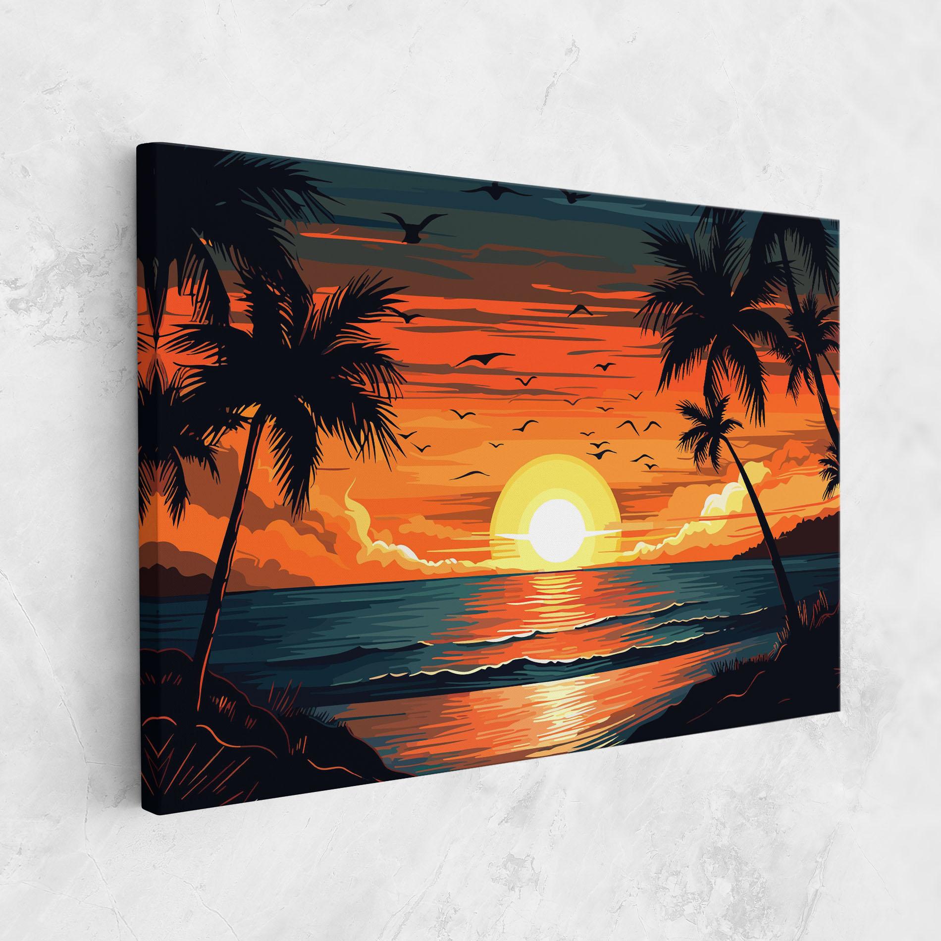 Vászonkép Amazing Sunset View mockup 1