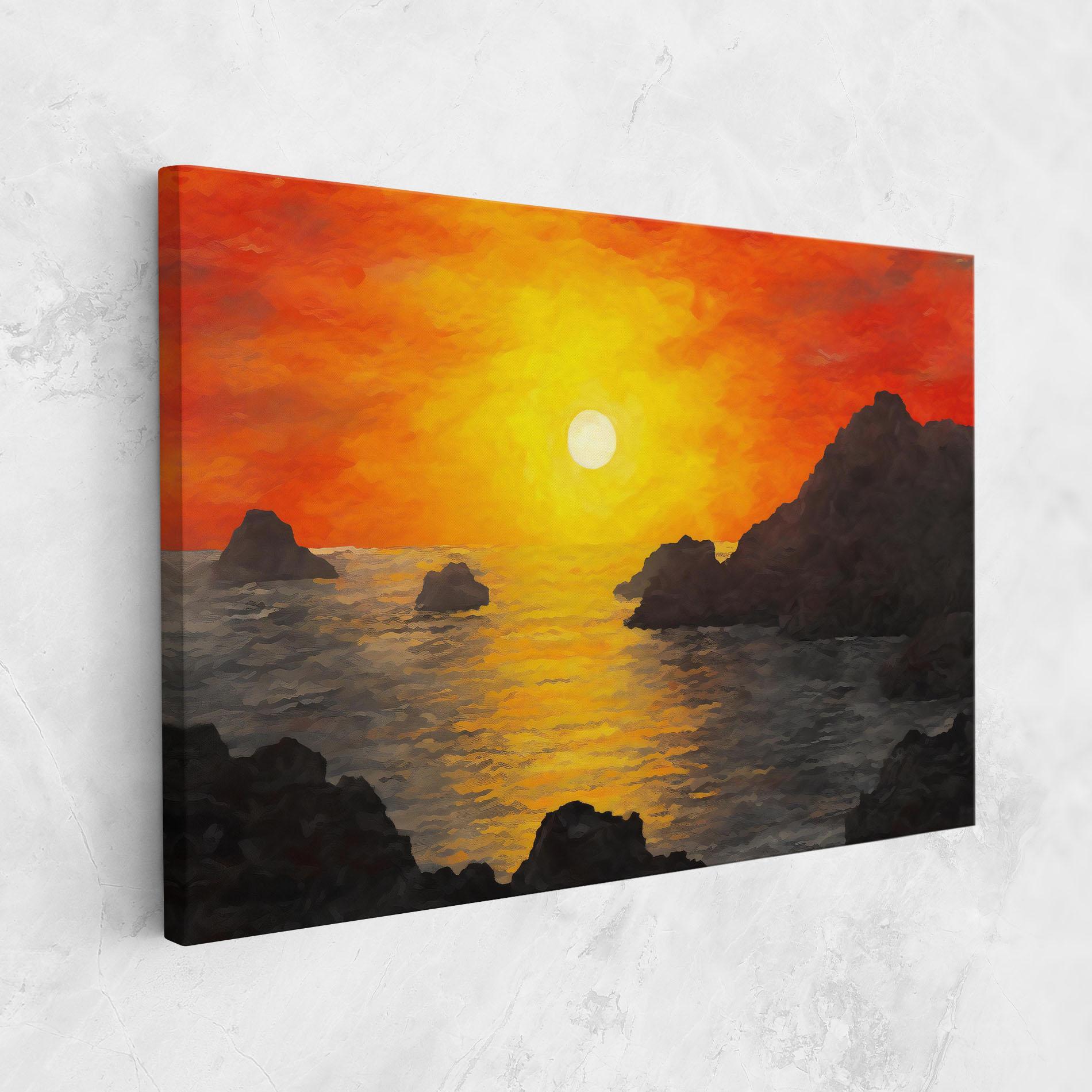 Vászonkép Mountains Rocks Painting mockup 1